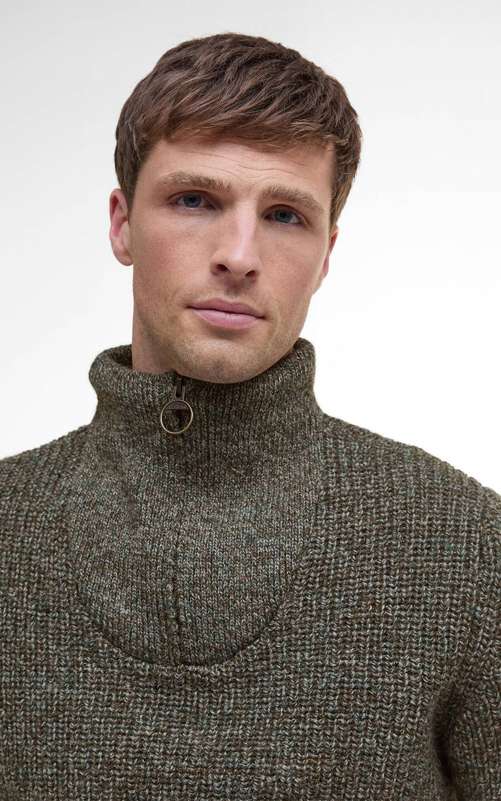 Barbour New Tyne Half-Zip Pullover Derby Tweed