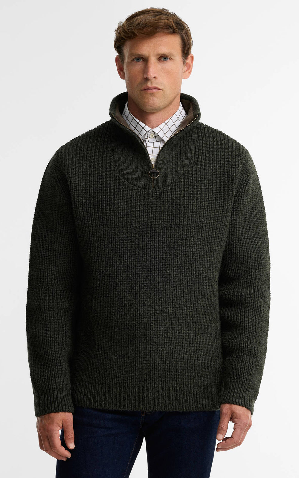 Barbour New Tyne Half Zip Pullover Olive
