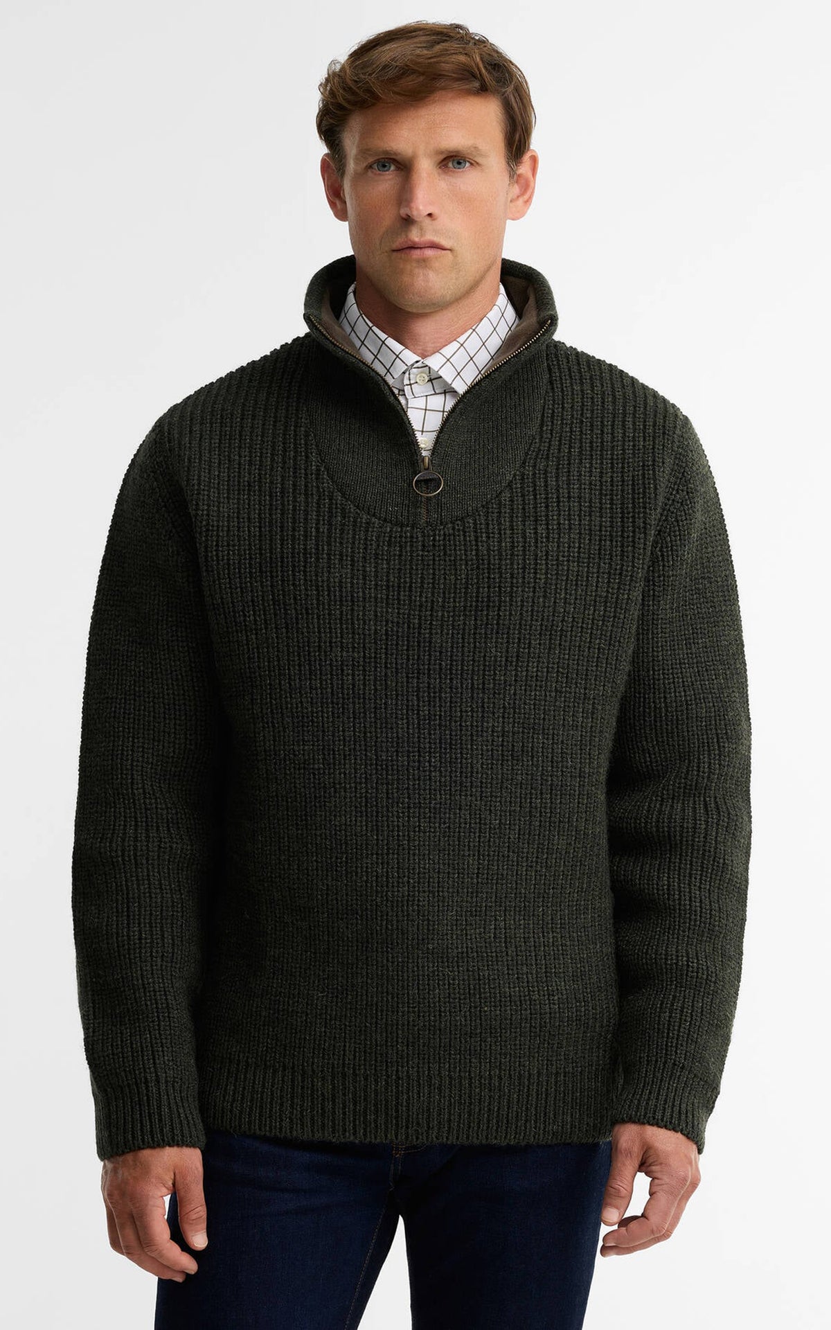 Barbour New Tyne Half Zip Pullover Olive