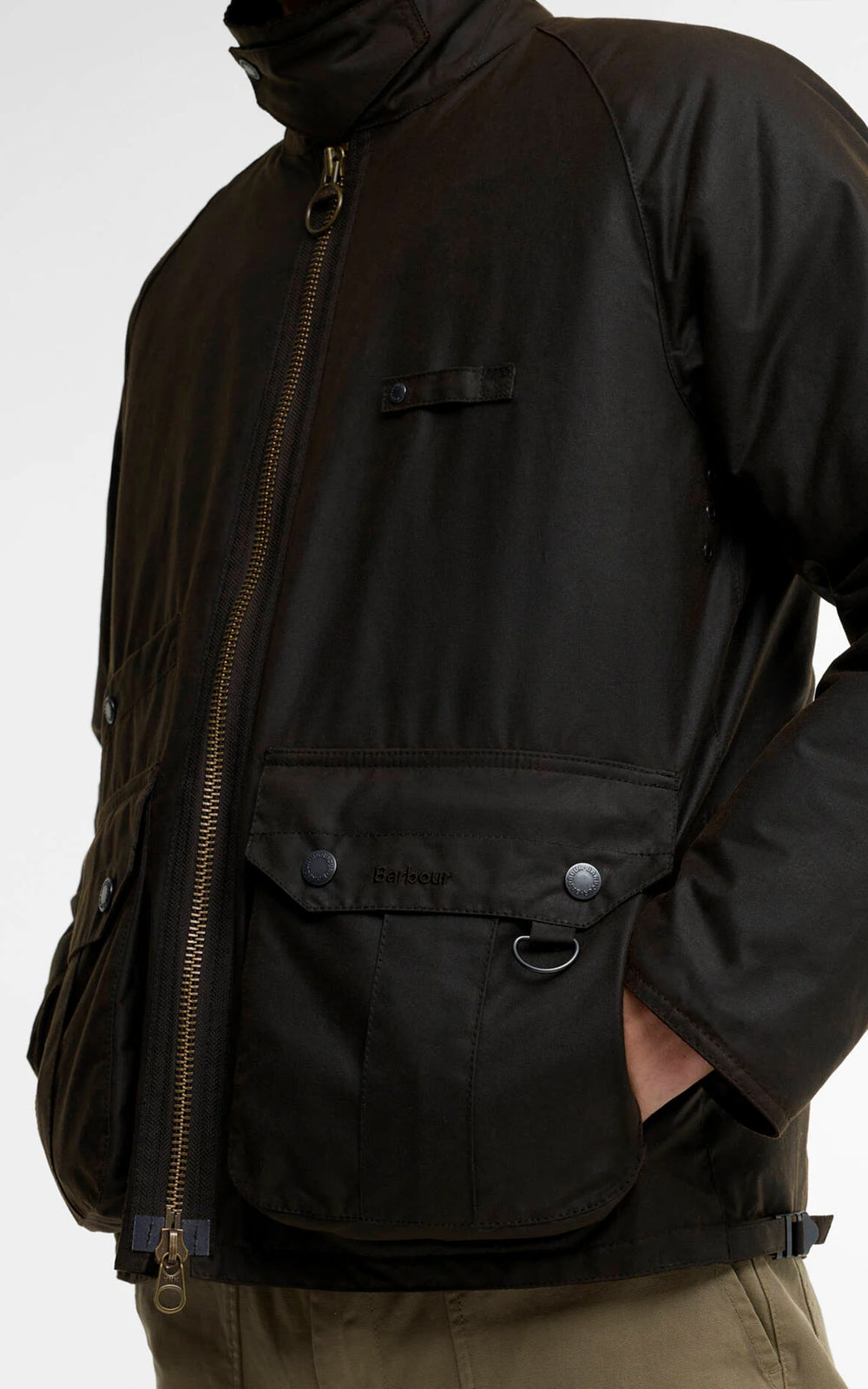 Barbour Re-Engineered Durran Wax Jacket Dunkelbraun