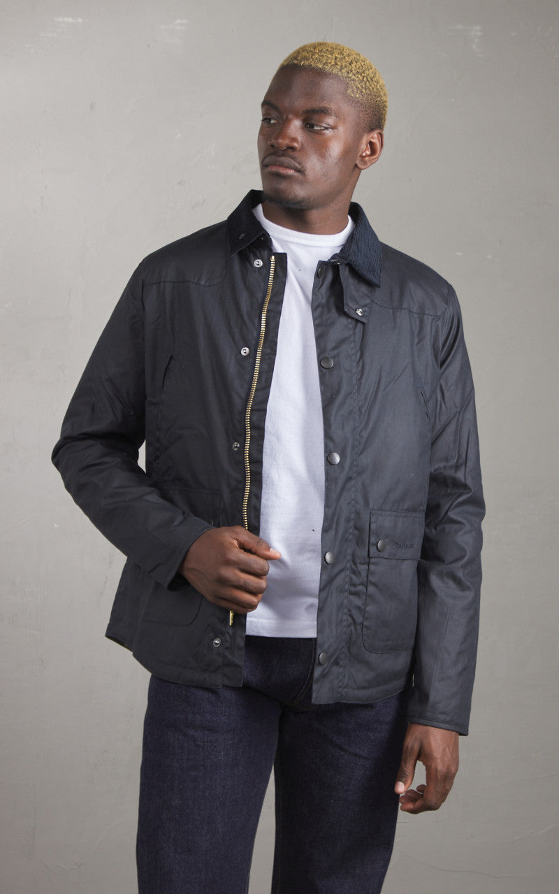 Barbour Reelin Wax Jacket Navy