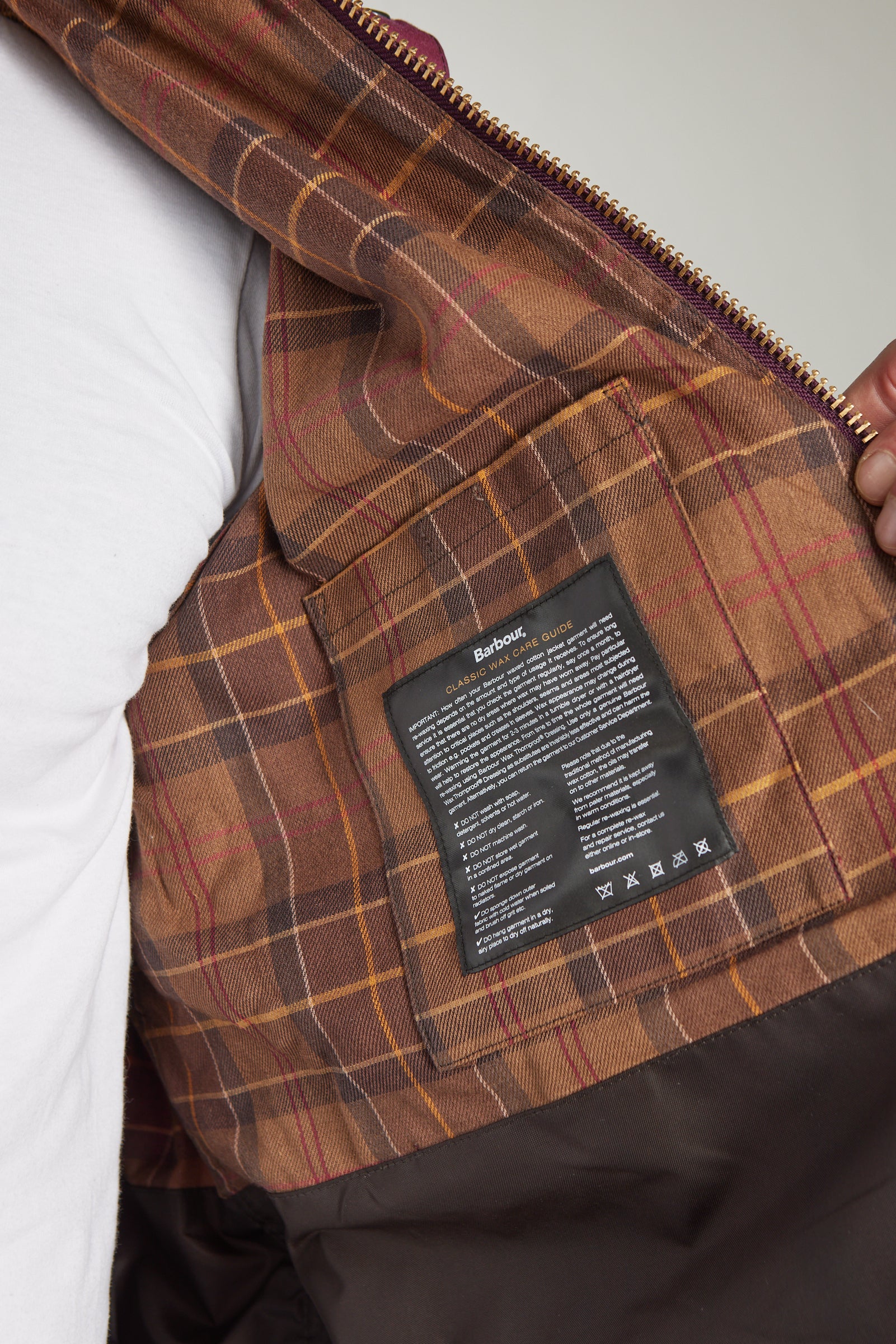 Barbour Oversized Bedale Waxed Jacket Wine
