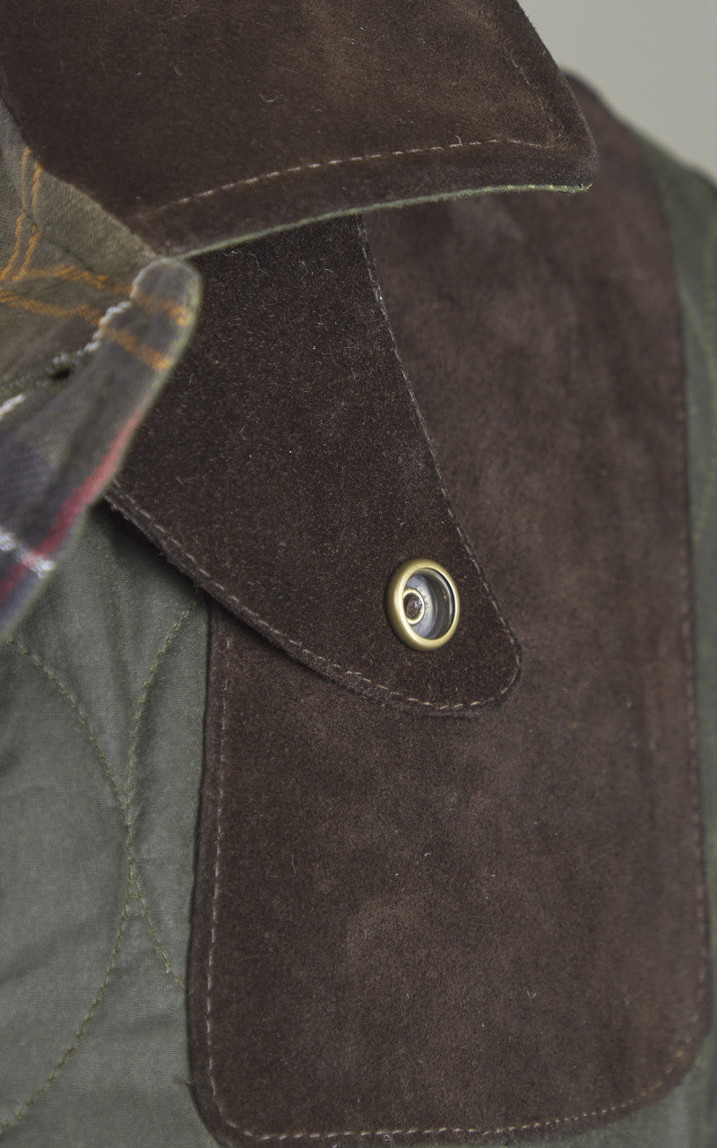 Barbour x To Ki To Driving Quilted Waxed Jacket Archive Olive
