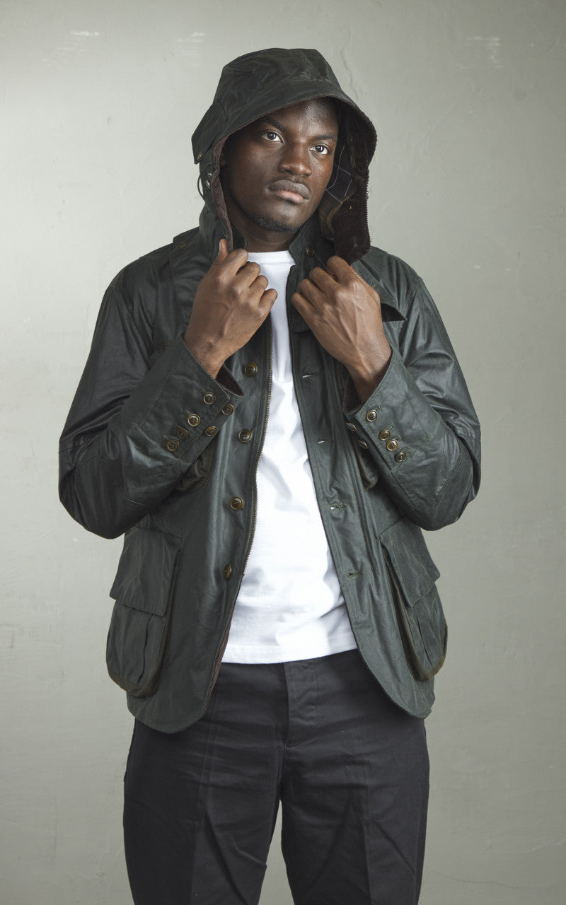 Barbour x To Ki To Outland Waxed Jacket Olive