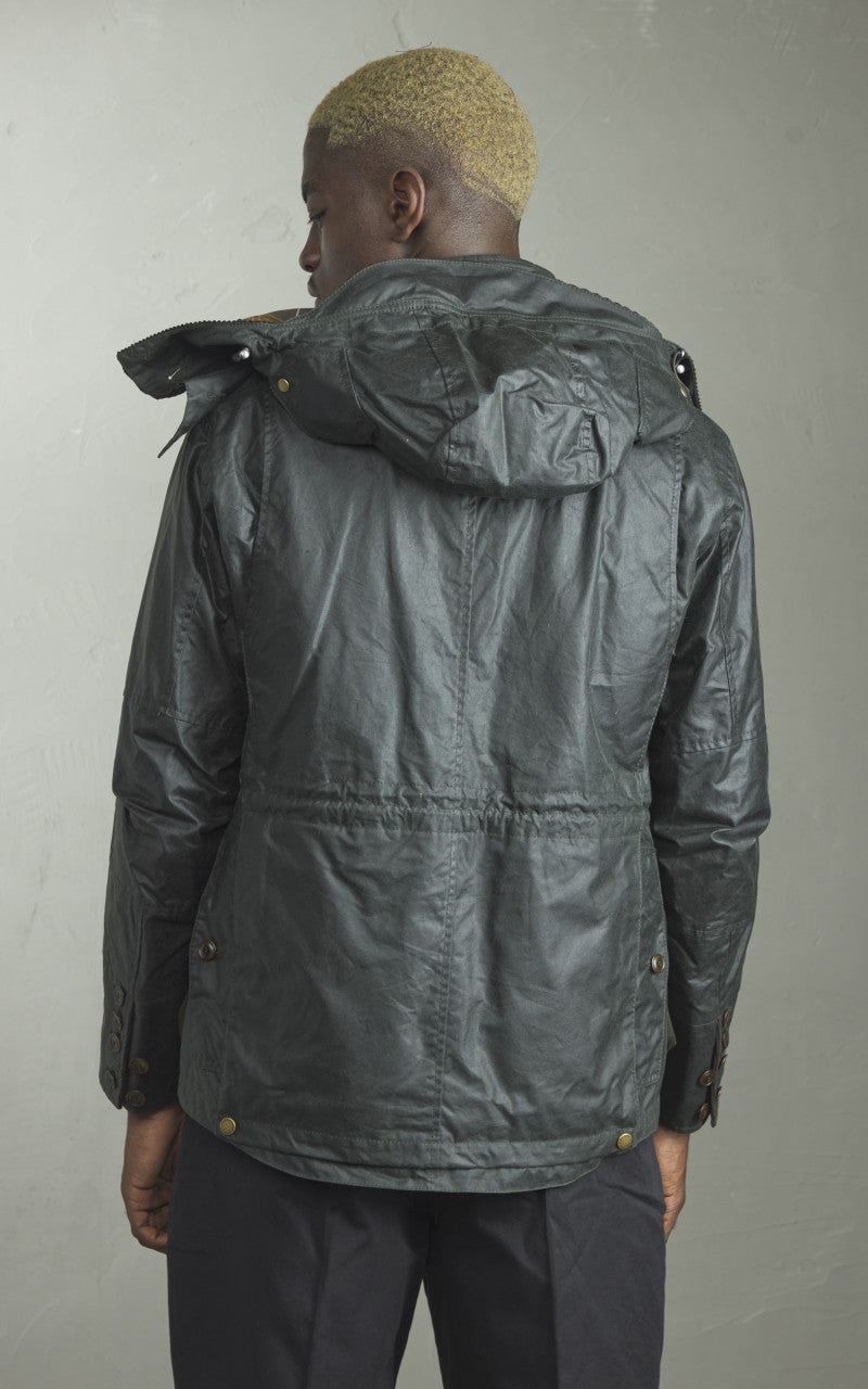Barbour x To Ki To Outland Waxed Jacket Olive