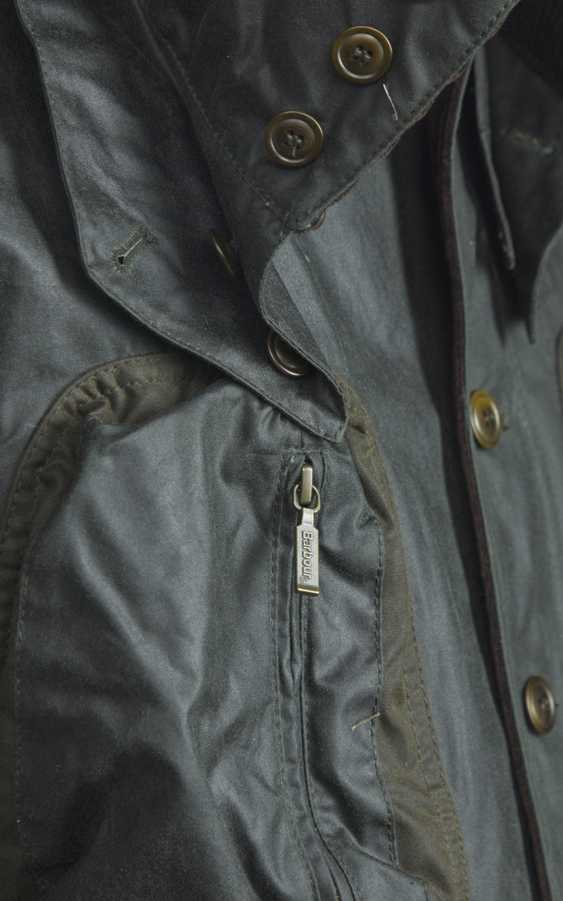Barbour x To Ki To Outland Waxed Jacket Olive