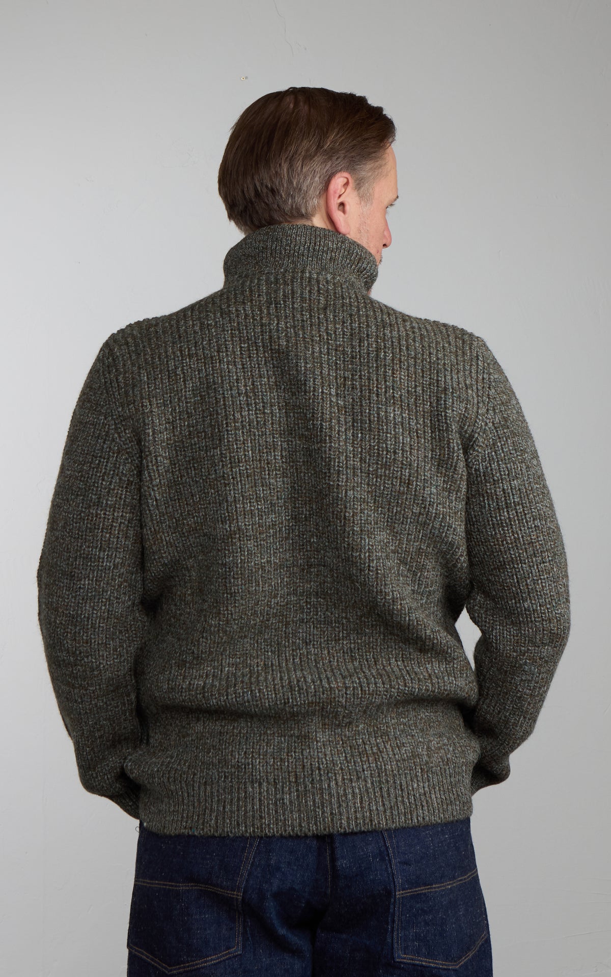 Barbour New Tyne Half Zip Pullover Derby Tweed