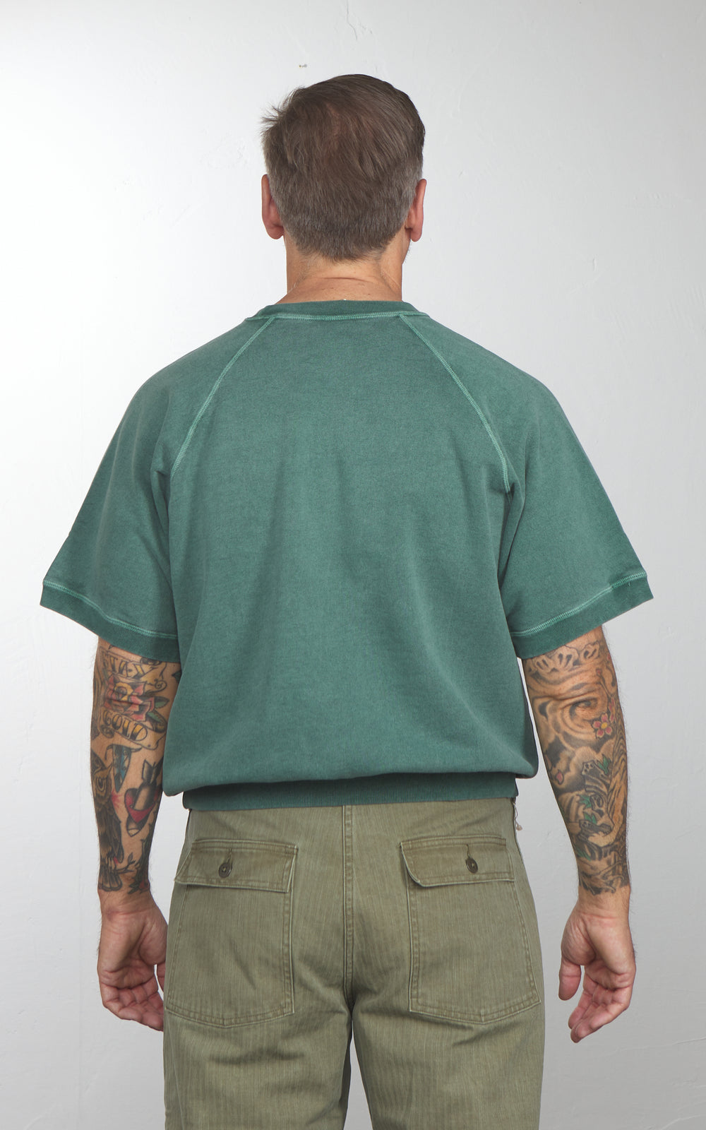 Barns Outfitters BR-26113 90's Short Sleeve Sweatshirt Green