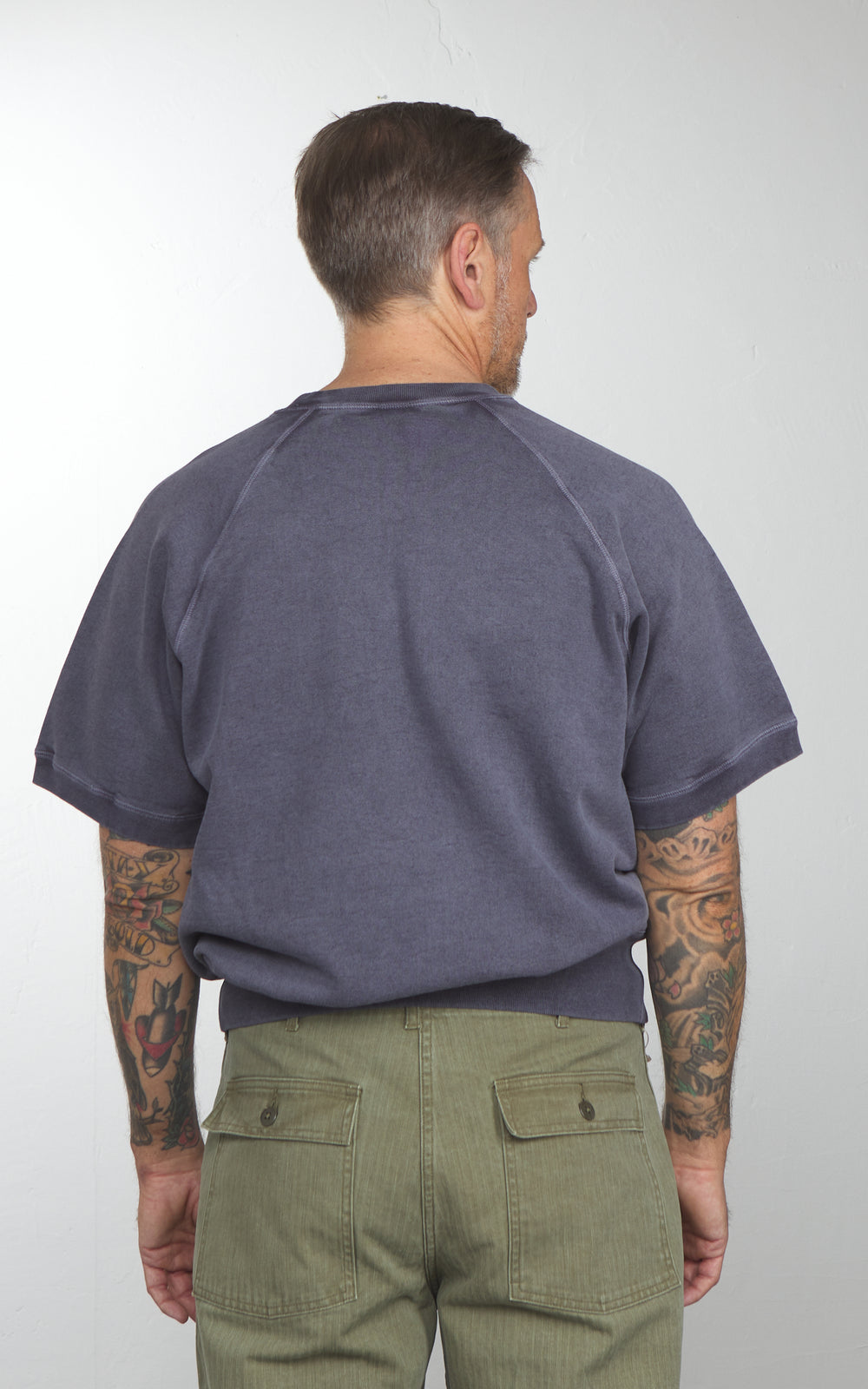Barns Outfitters BR-26113 90's Short Sleeve Sweatshirt Purple Navy