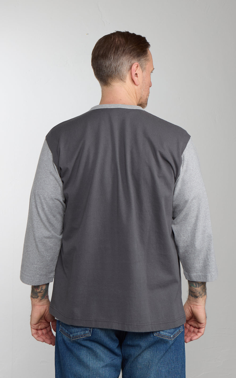 Barns Outfitters BR-26335 COZUN 2-Tone S/S Henley Neck T-Shirt Grey