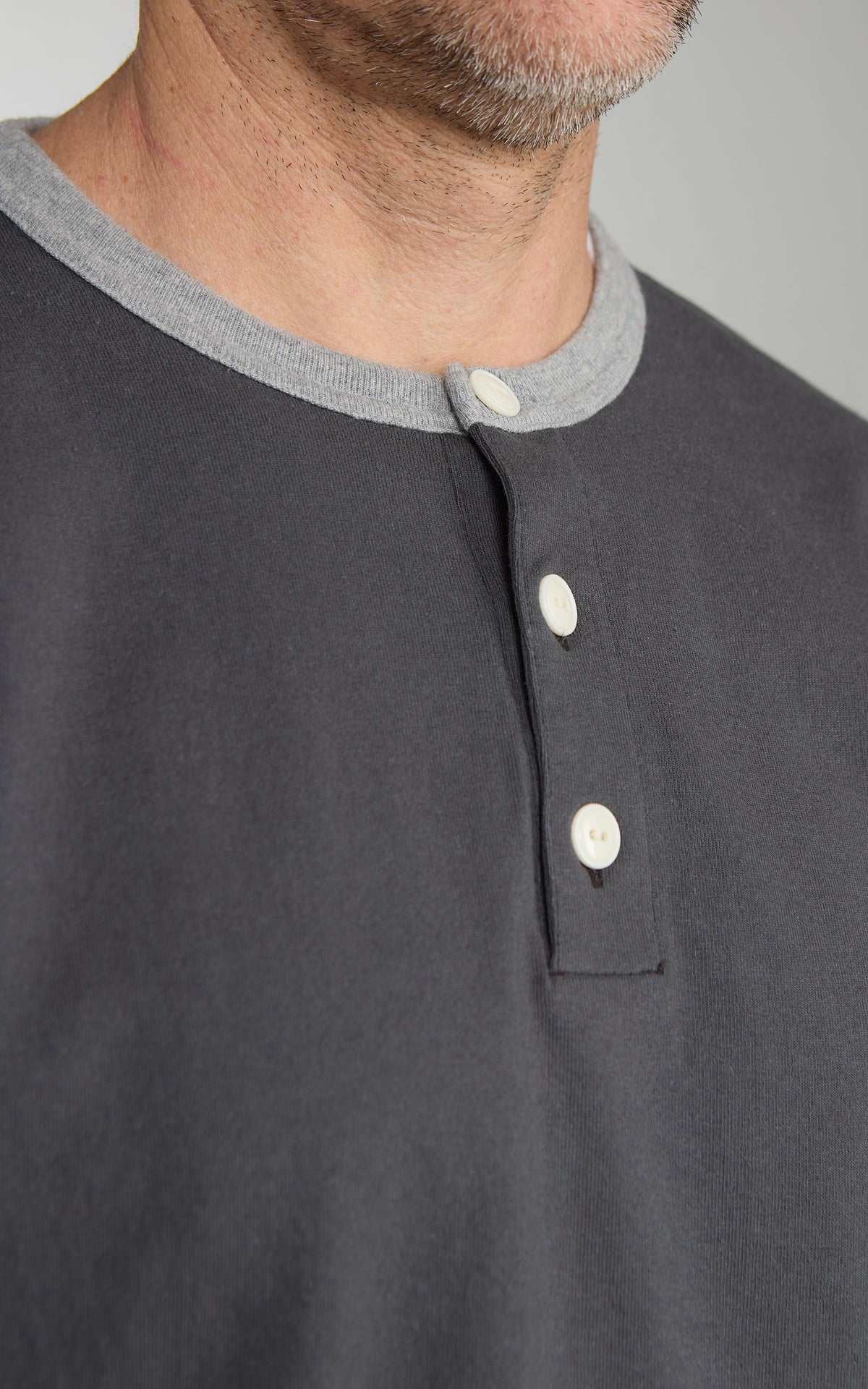 Barns Outfitters BR-26335 COZUN 2-Tone S/S Henley Neck T-Shirt Grey