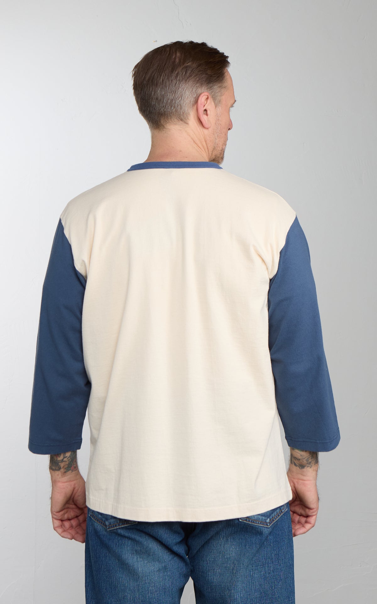 Barns Outfitters BR-26335 COZUN 2-Tone S/S Henley Neck T-Shirt Navy