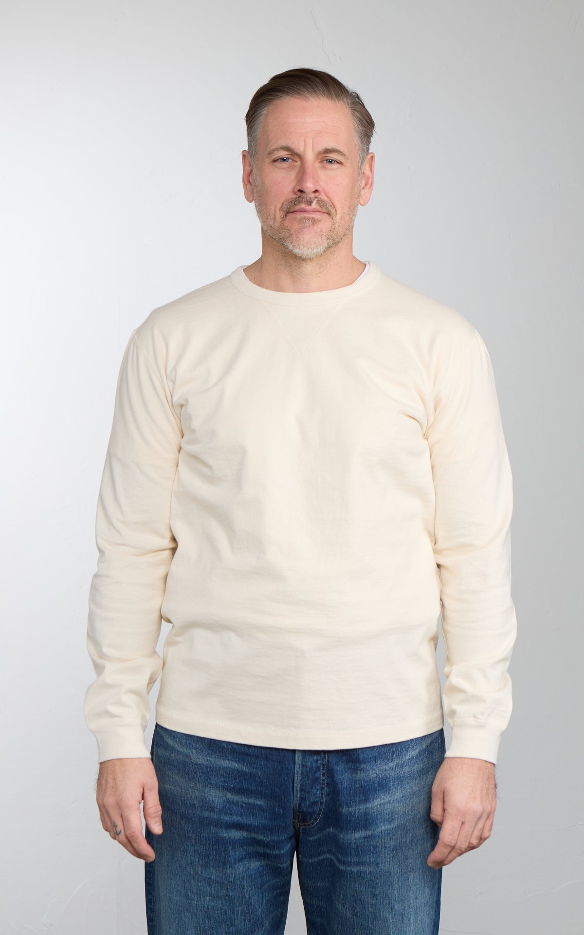 Barns Outfitters BR-3043 COZUN Crew Neck L/S T-Shirt Ivory