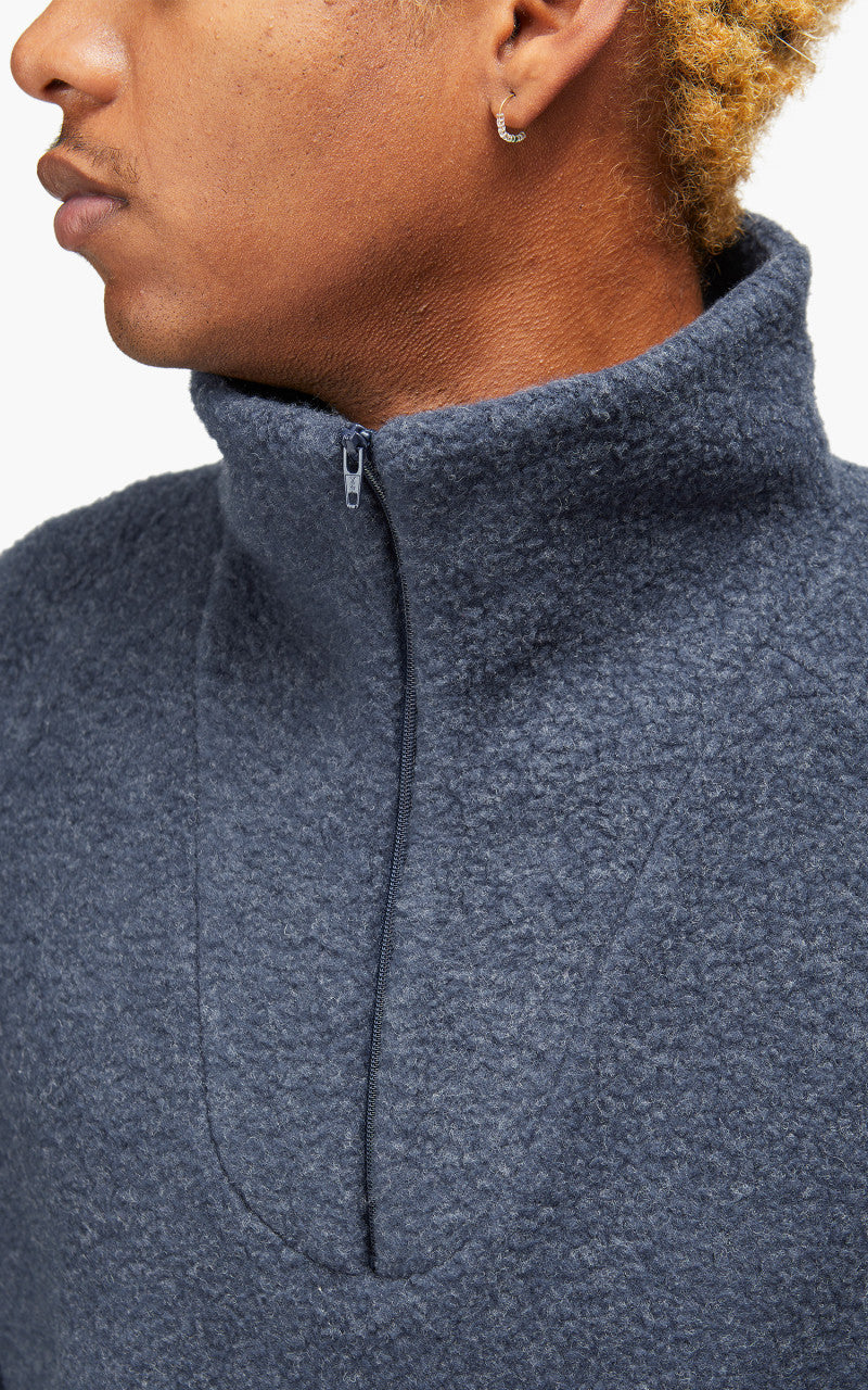 Beams Plus MIL Half Zip Fleece Navy