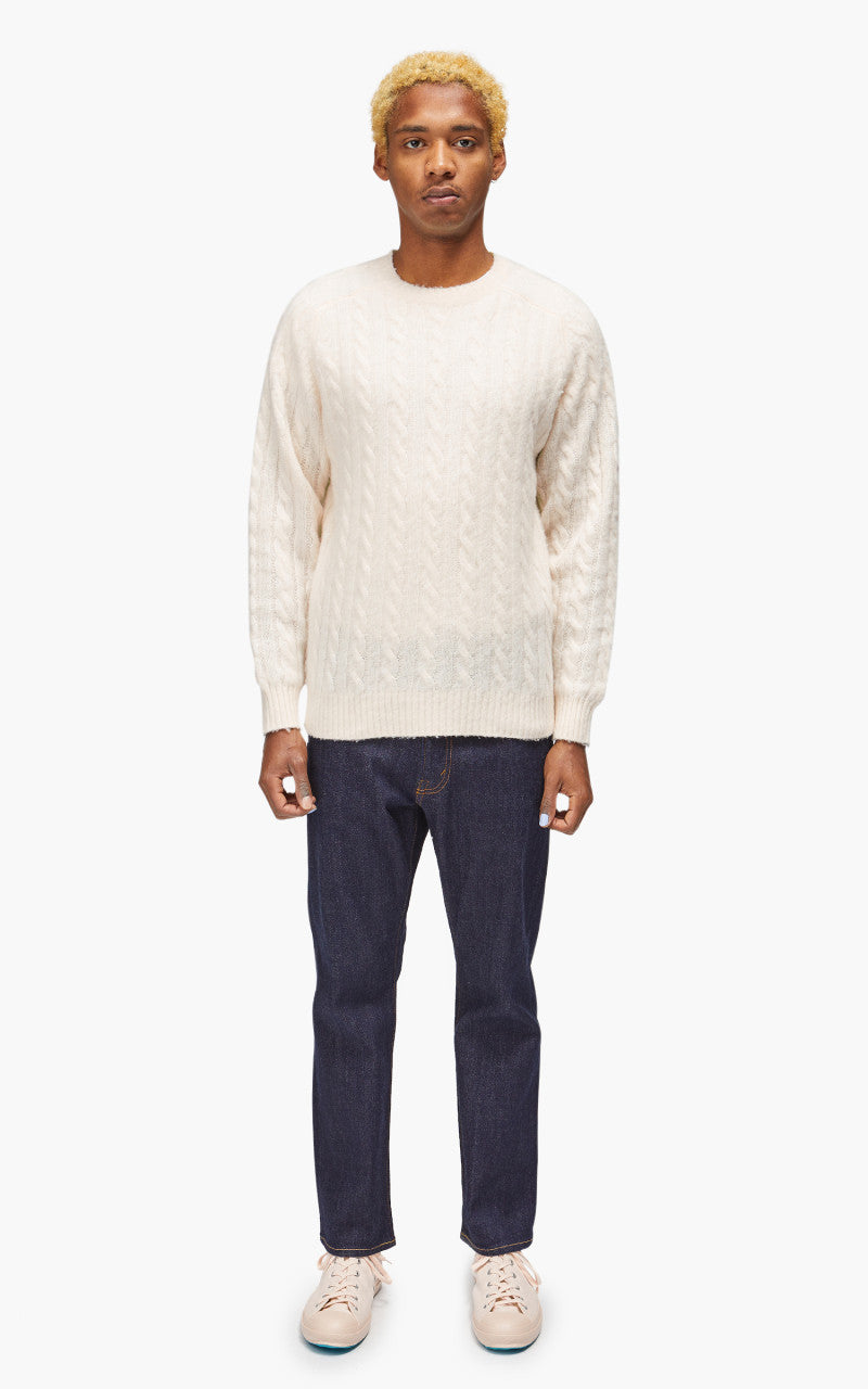 Beams Plus Crew Cable Shaggy 5G Off White