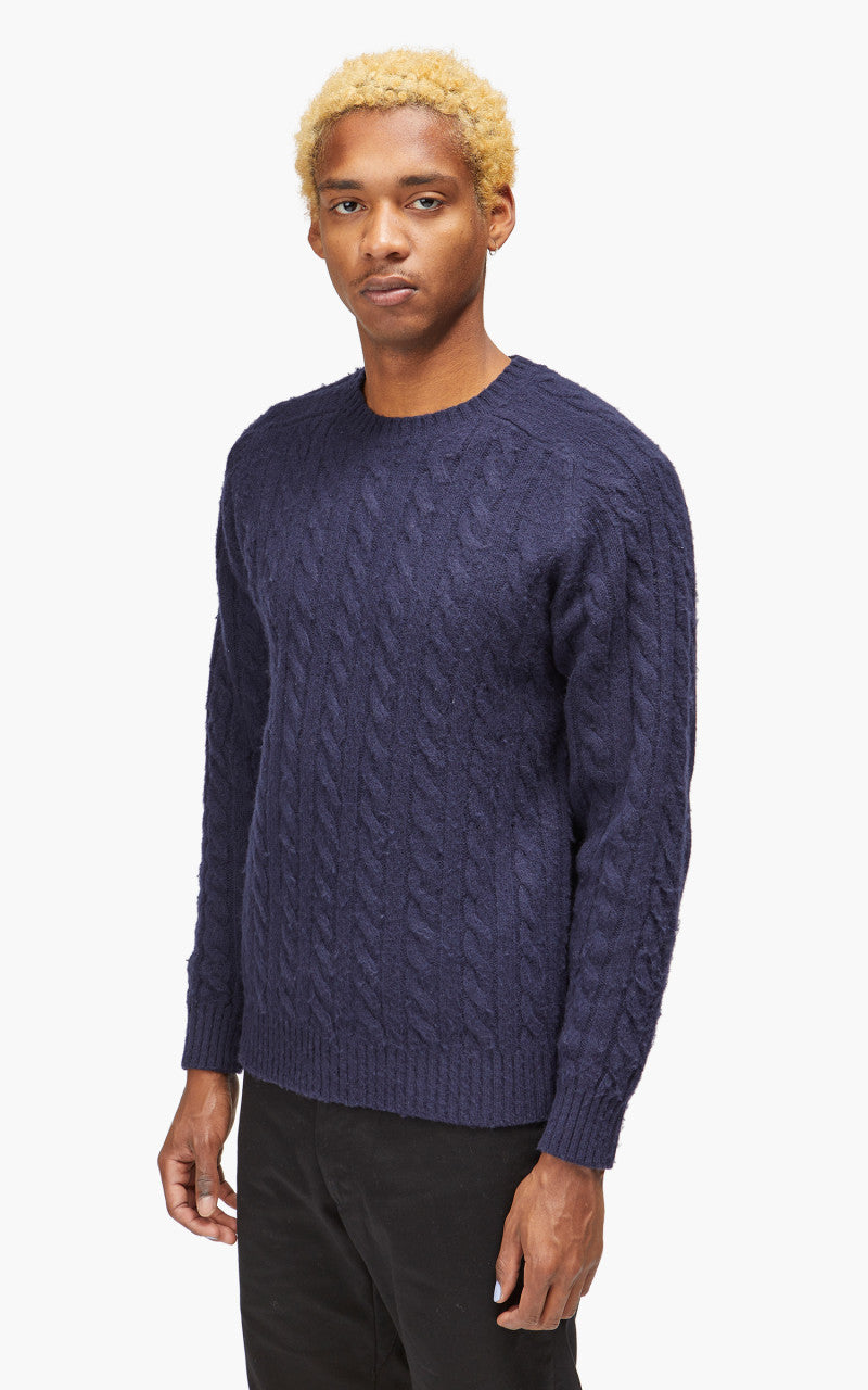 Beams Plus Crew Cable Shaggy 5G Navy