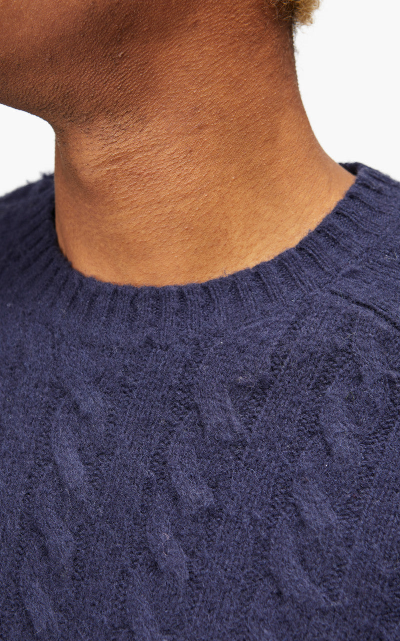 Beams Plus Crew Cable Shaggy 5G Navy