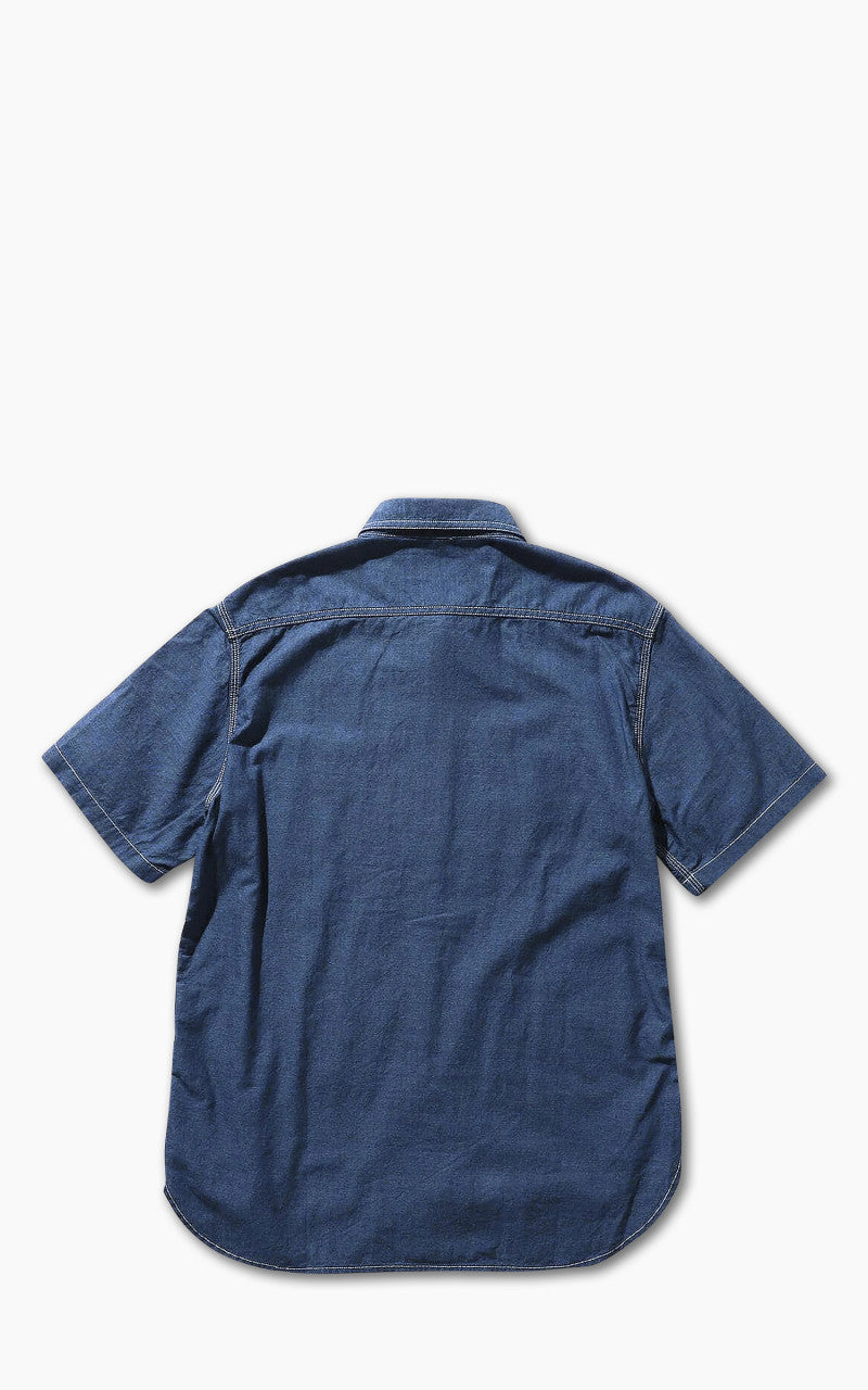 Beams Plus Short Sleeve Work Shirt Chambray Indigo