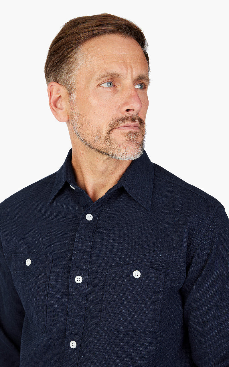 Beams Plus Work Shirt Indigo Dobby