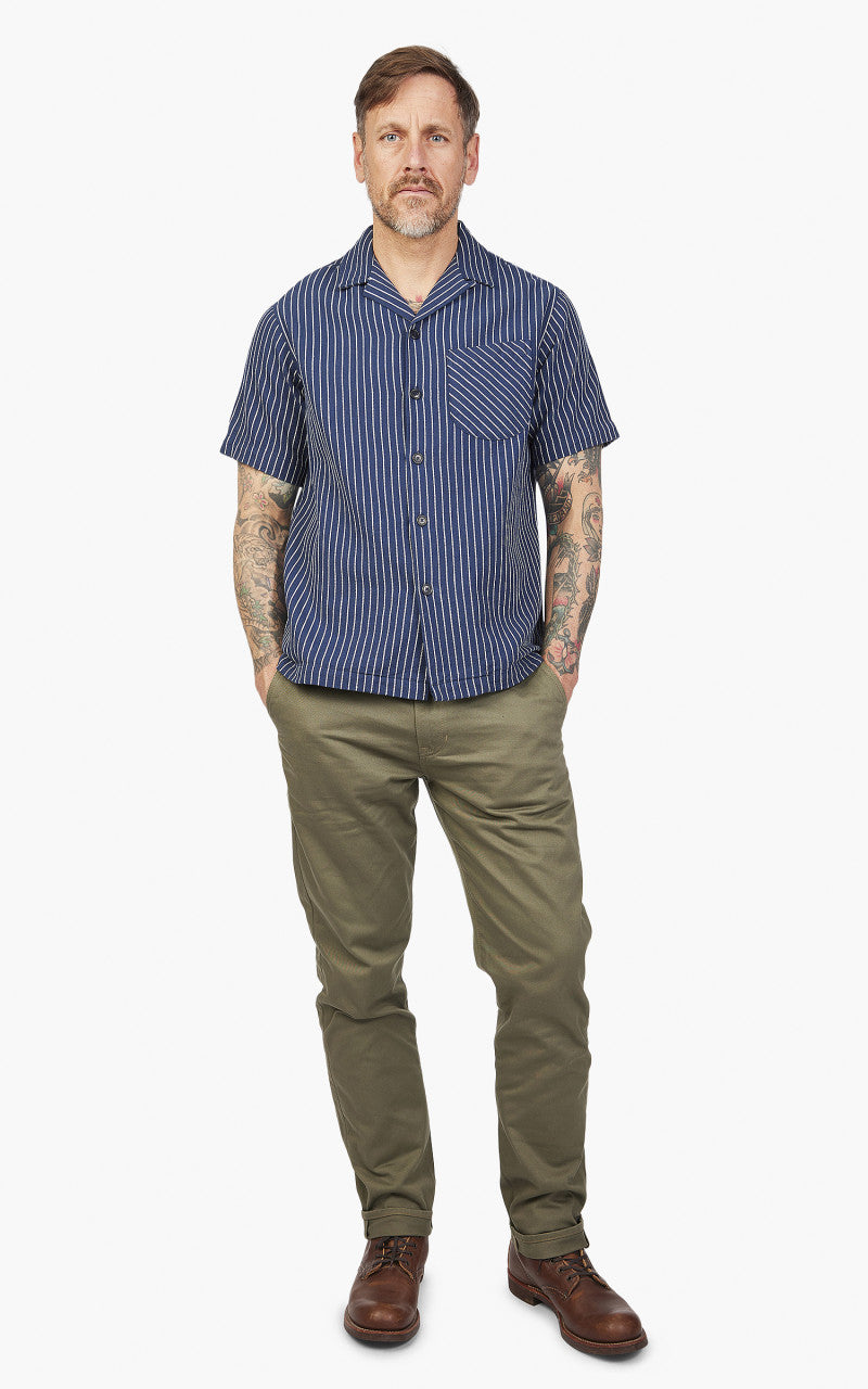 Benzak BSS-01 Holiday Shirt Navy Dobby Stripe 6.5oz