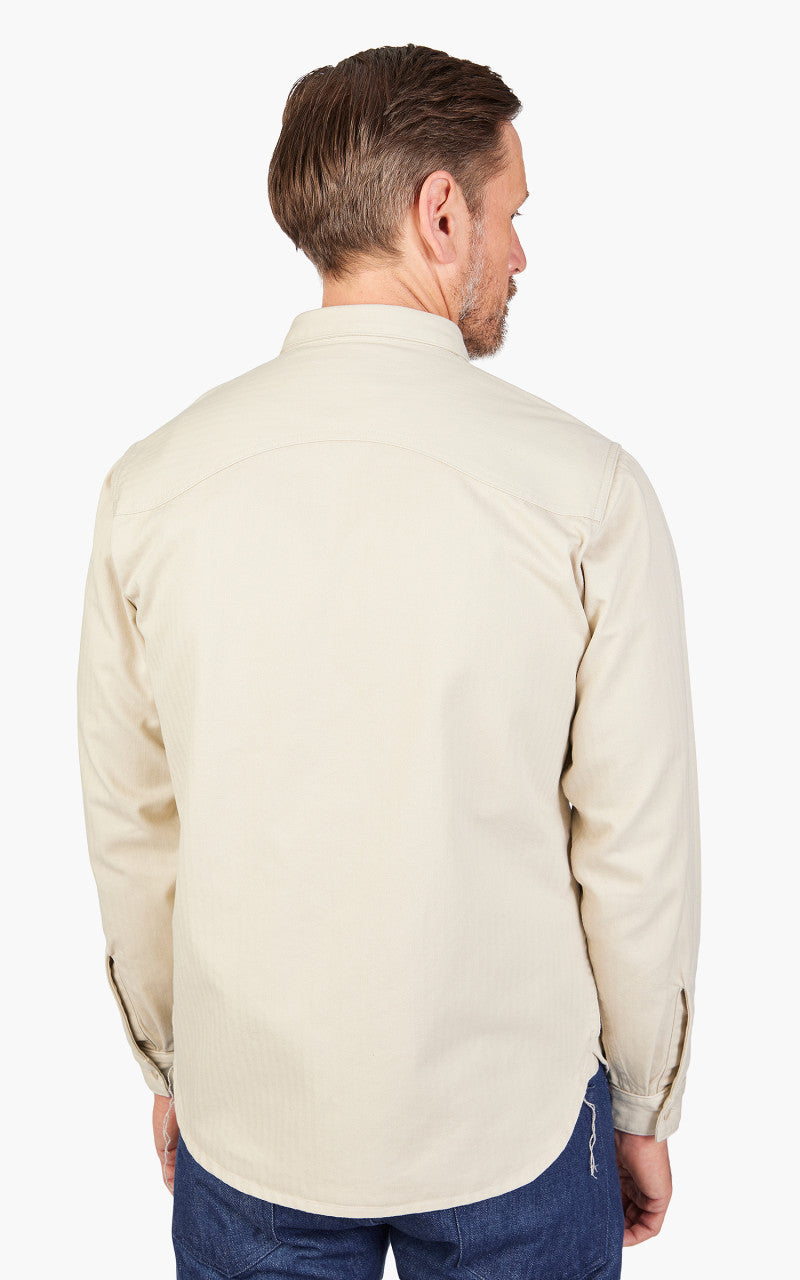 Benzak BWS-02 Utility Shirt Herringbone Ivory 8oz