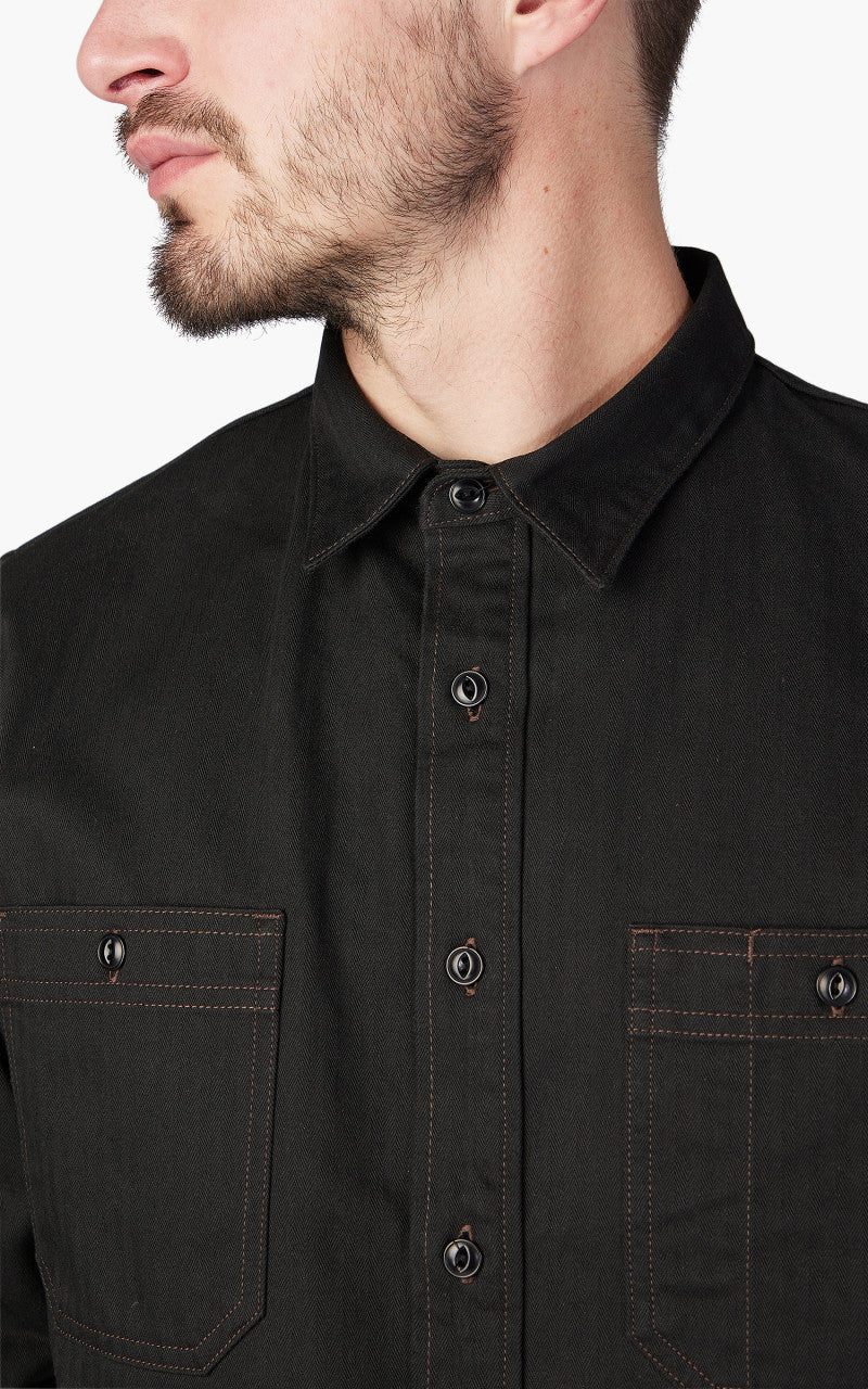 Benzak BWS-02 Utility Shirt Herringbone Black 8oz