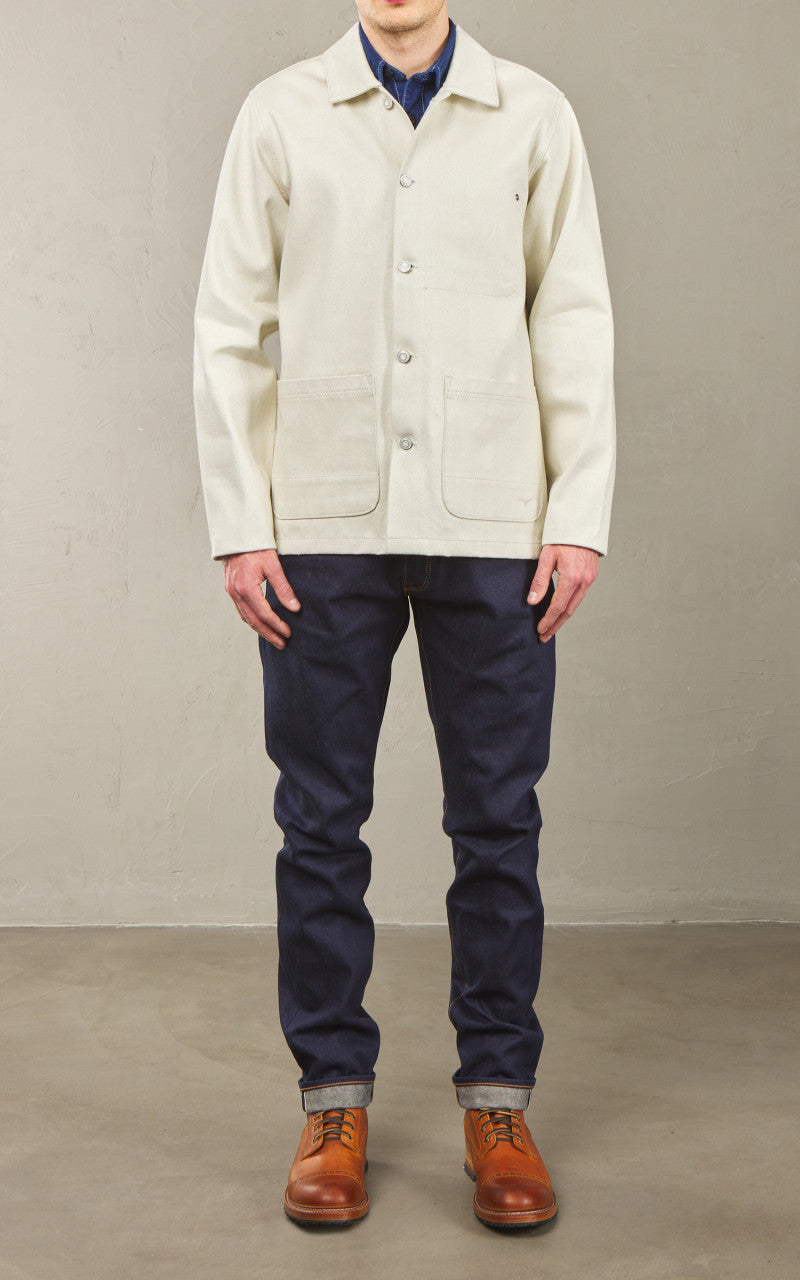 Benzak BWJ-01 Worker Jacket "Paint Roller" Selvedge Ecru 14oz