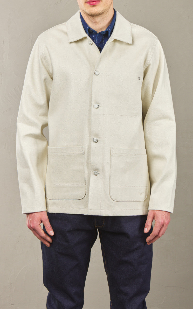 Benzak BWJ-01 Worker Jacket "Paint Roller" Selvedge Ecru 14oz
