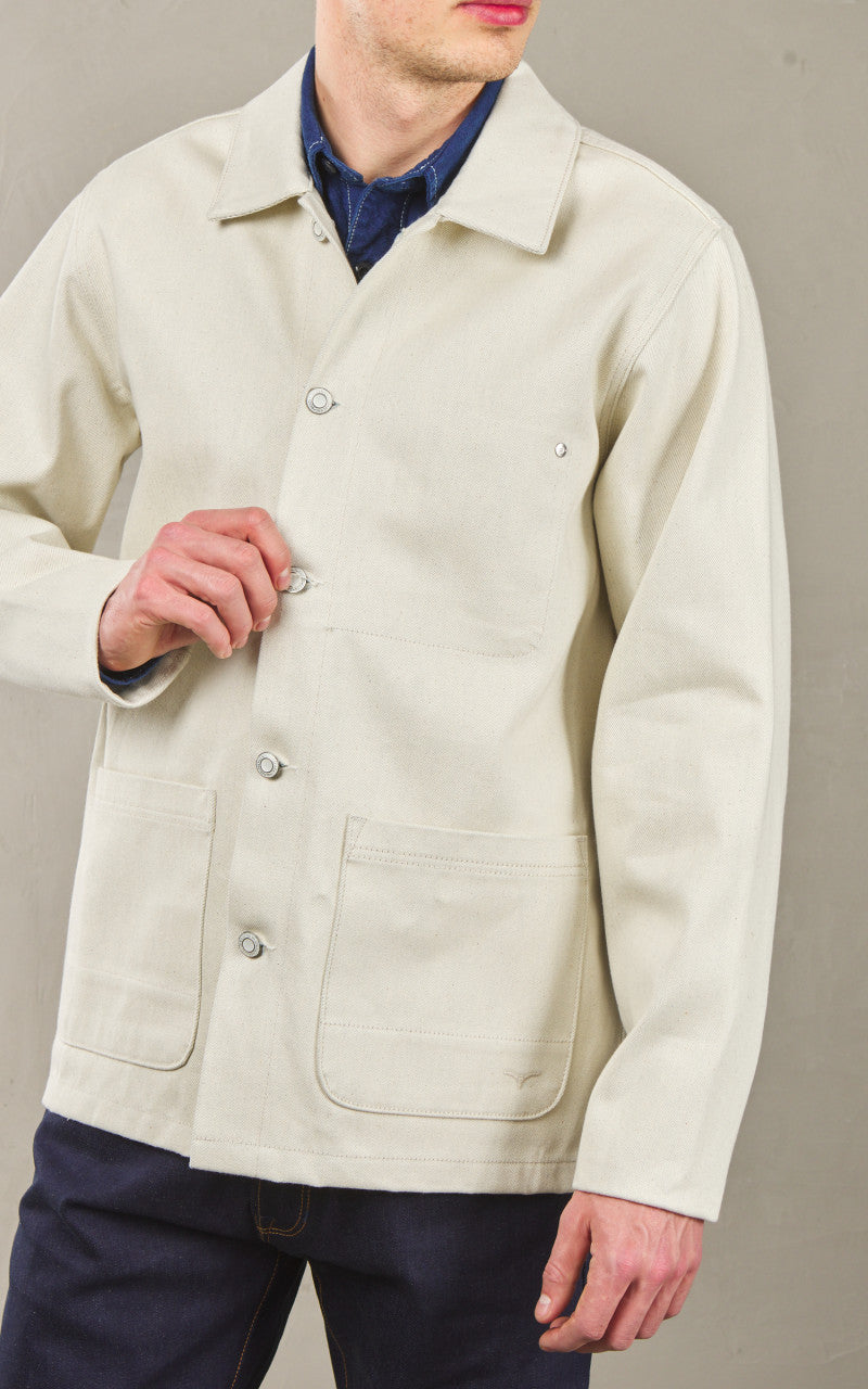 Benzak BWJ-01 Worker Jacket "Paint Roller" Selvedge Ecru 14oz