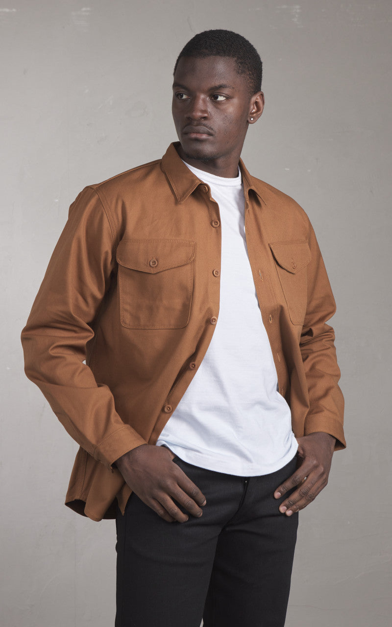 Benzak BWS-04 Scout Overshirt Duck Canvas Selvedge Brown