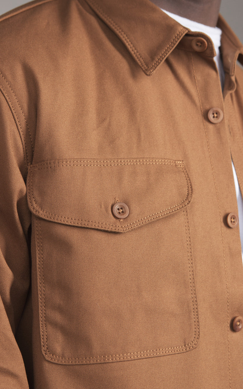 Benzak BWS-04 Scout Overshirt Duck Canvas Selvedge Brown