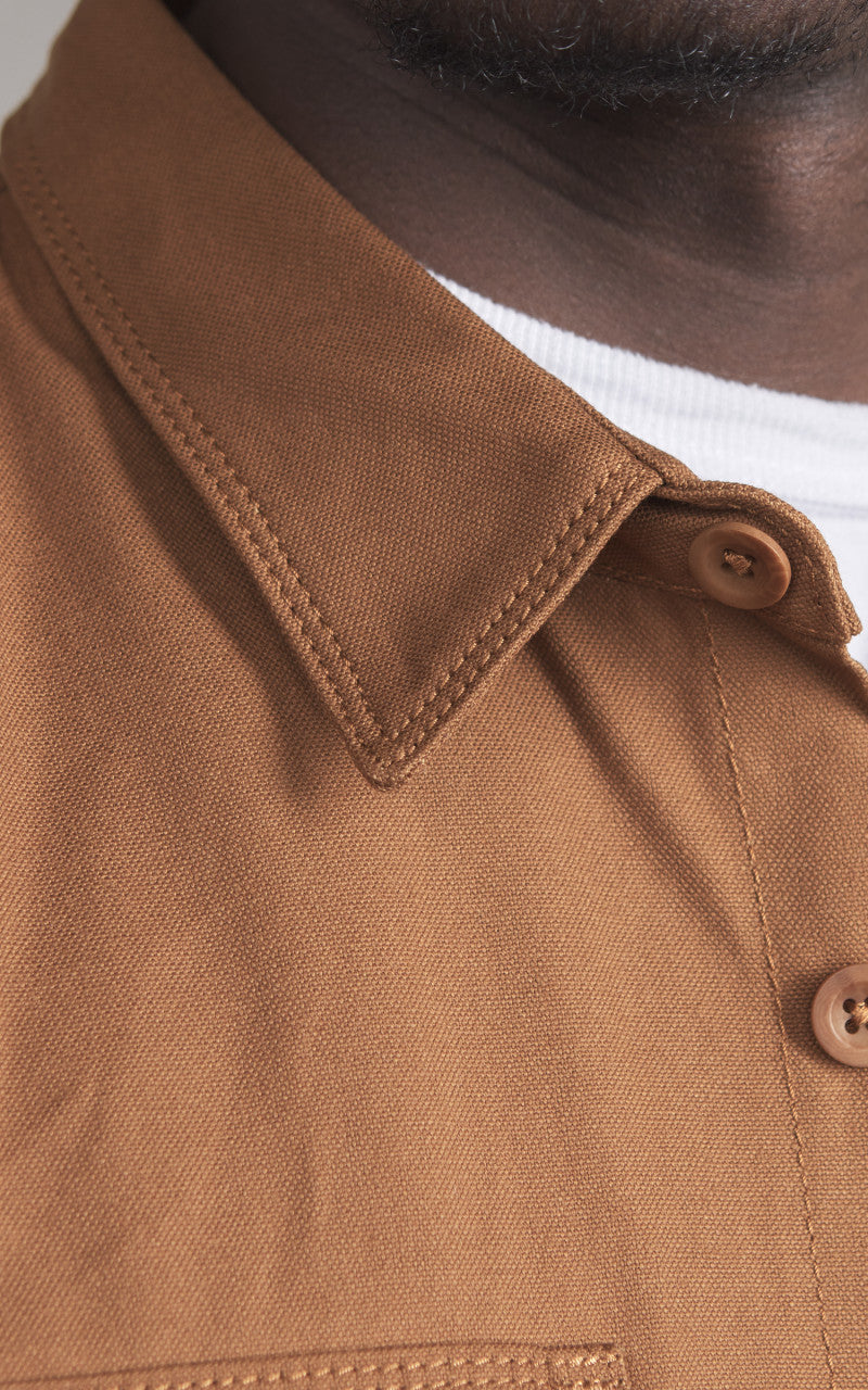 Benzak BWS-04 Scout Overshirt Duck Canvas Selvedge Brown