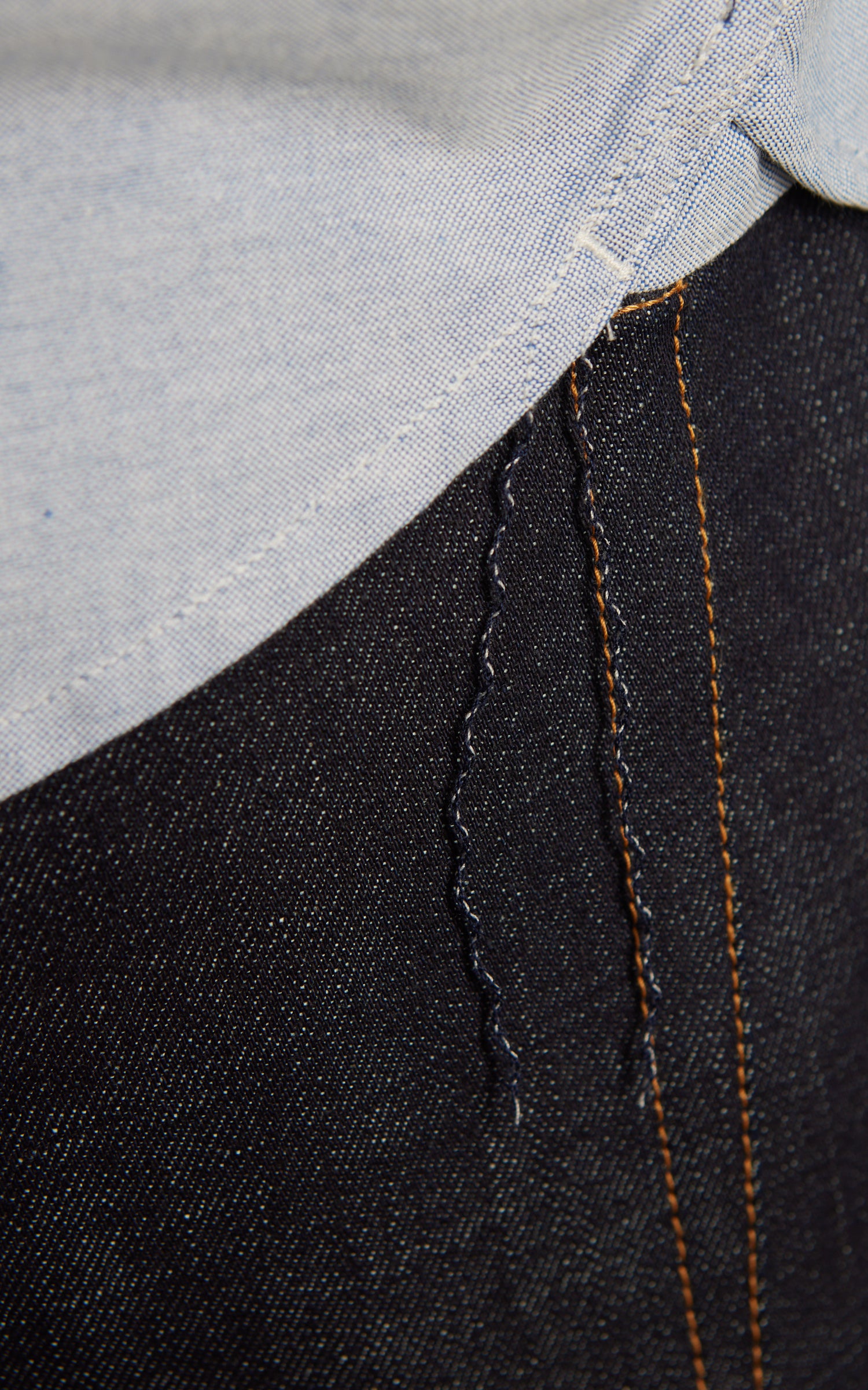 Benzak BWS-06 Worker Shirt Oxford Navy & White 6oz