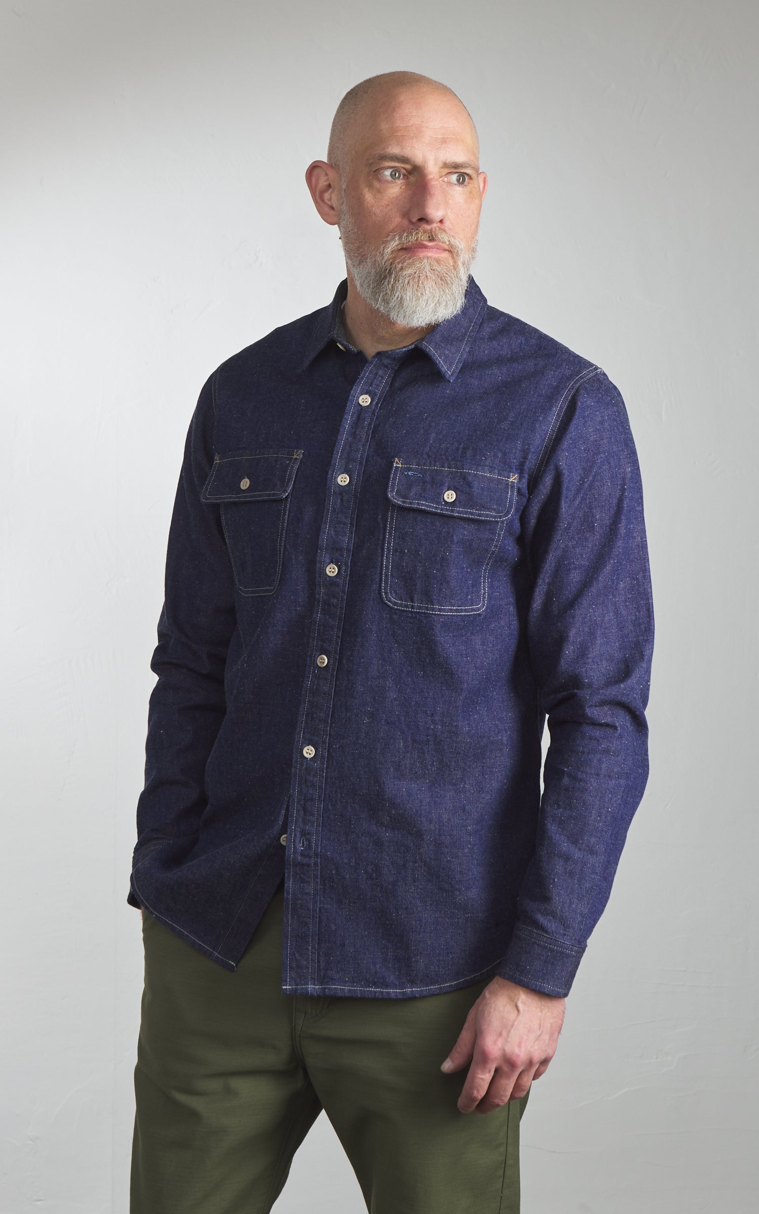 Benzak BWS-06 Worker Shirt Union Denim Indigo 9.5oz