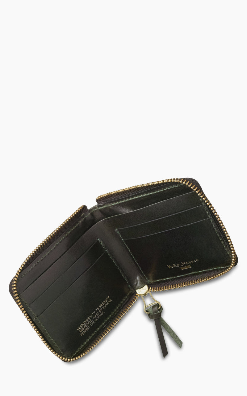 Nudie Jeans Bergendahl Wallet Zip Racing Green