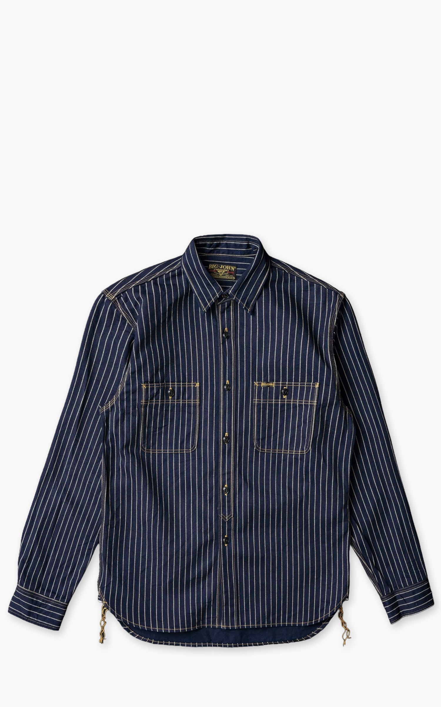MOMOTARO JEANS MMLS6005 'Tokuno Blue' Sashiko L/S Shirt Indigo