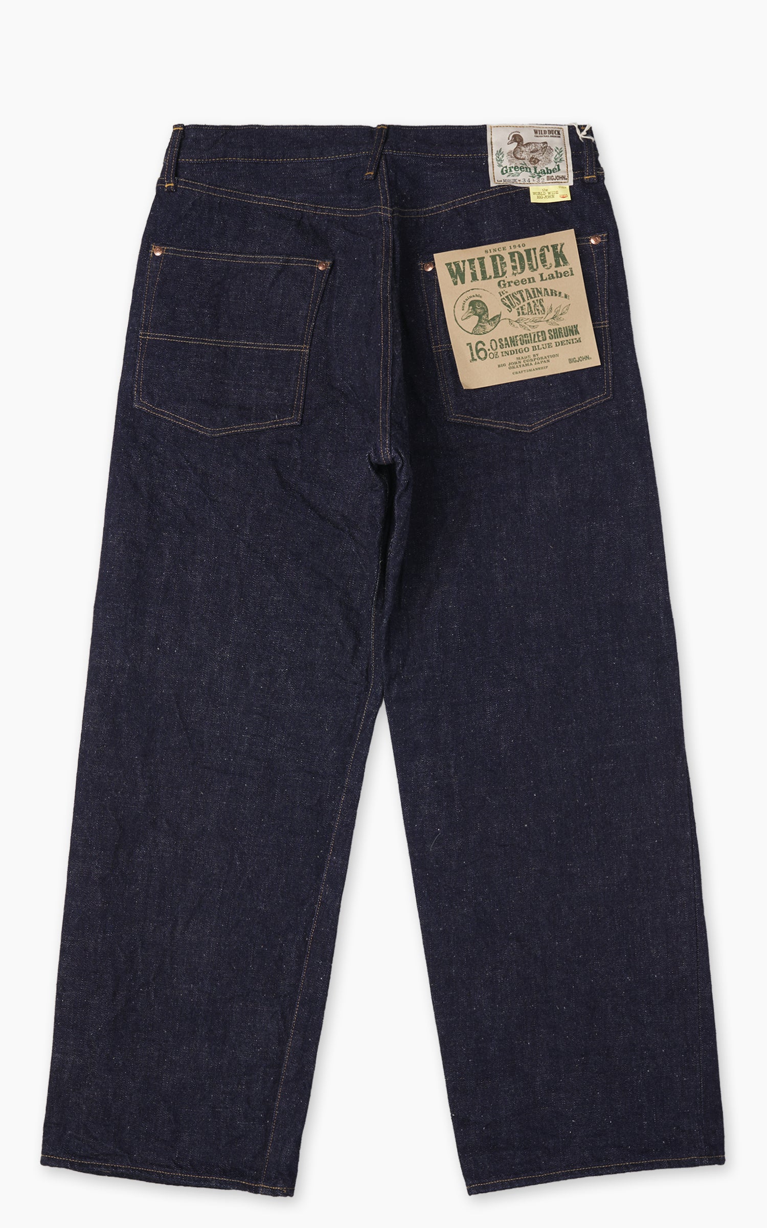 Big John M1012RC Green Label Wild Duck Jeans Indigo