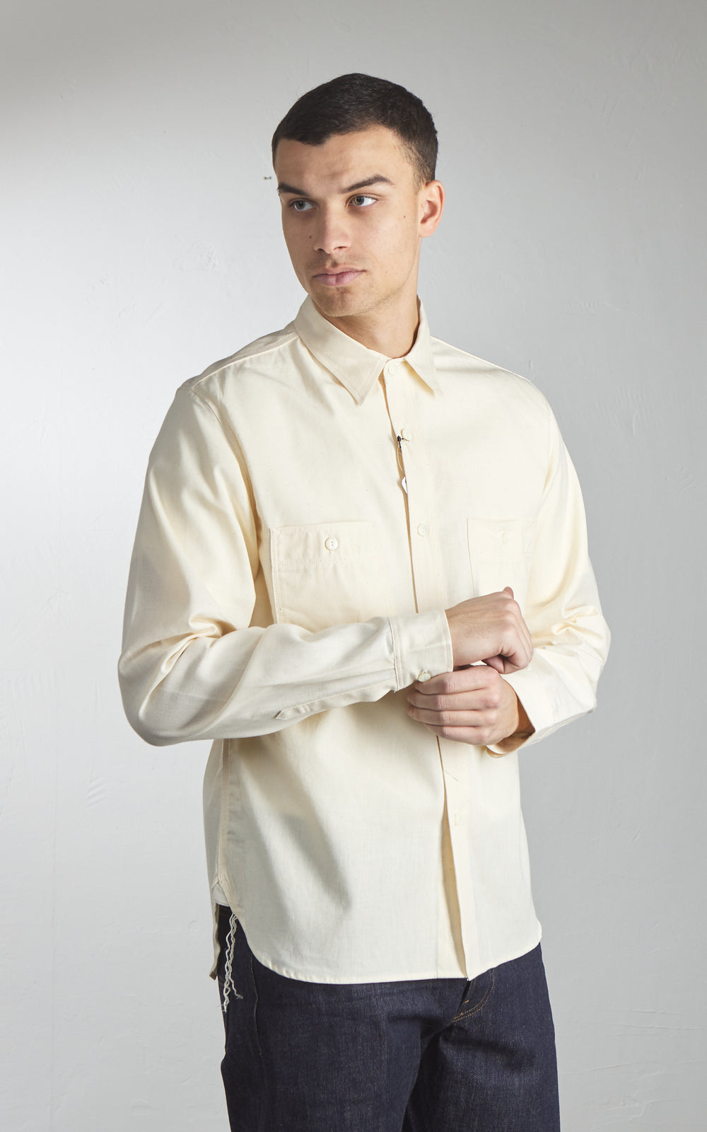 Big John Selvedge Chambray Arbeitshemd Natur 5oz