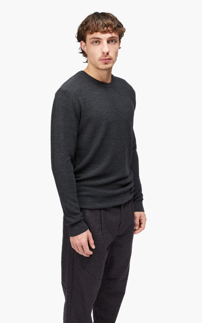 Blue de Gênes Tondo Nuovo Knit Dark Grey Melange