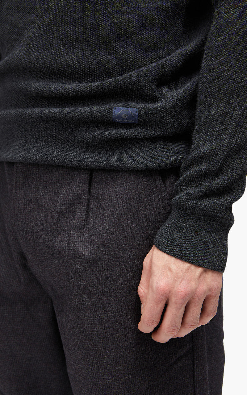 Blue de Gênes Tondo Nuovo Knit Dark Grey Melange