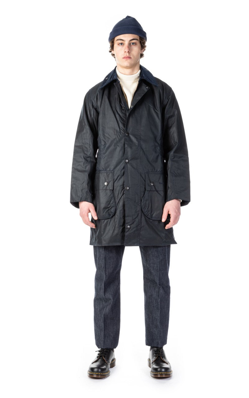 Barbour Border Wax Jacket Navy