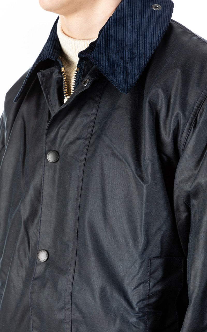 Barbour Border Wax Jacket Navy