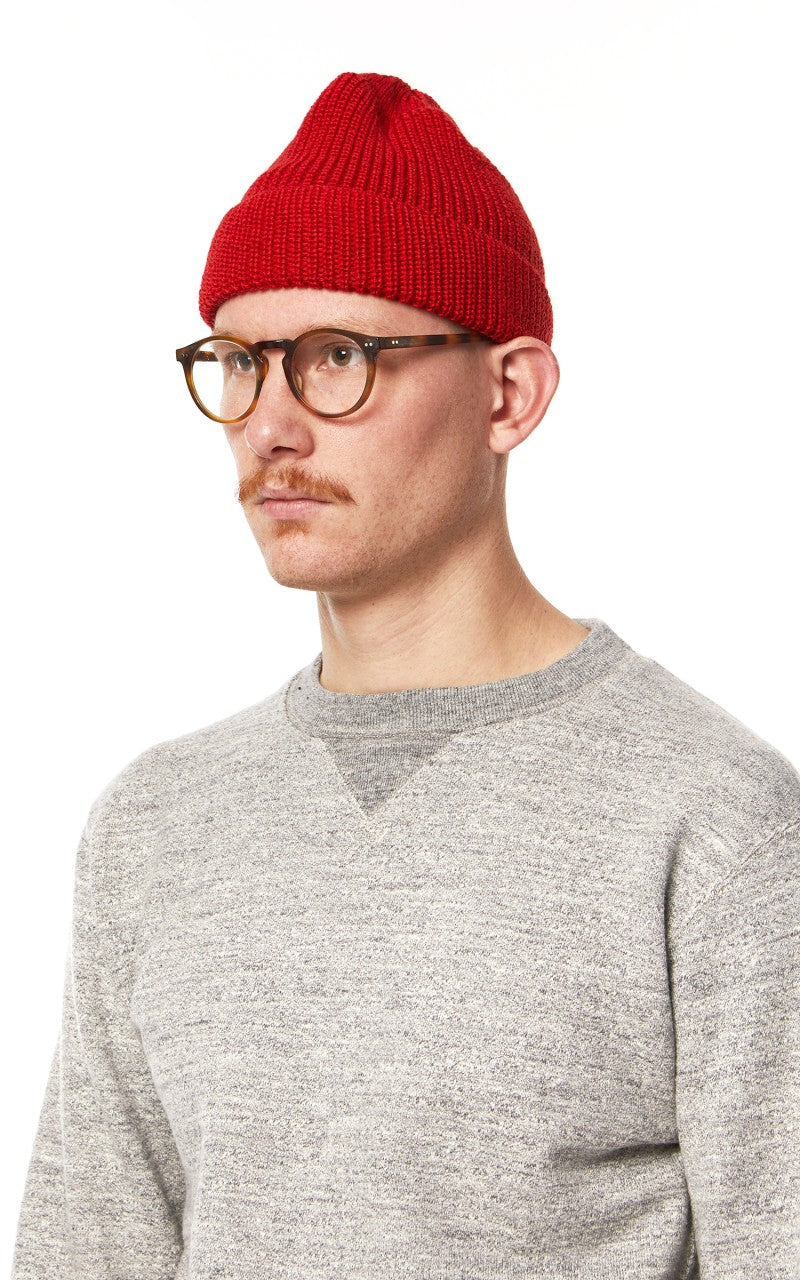 Leuchtfeuer-Strickwaren Borkum Knit Wool Beanie Red