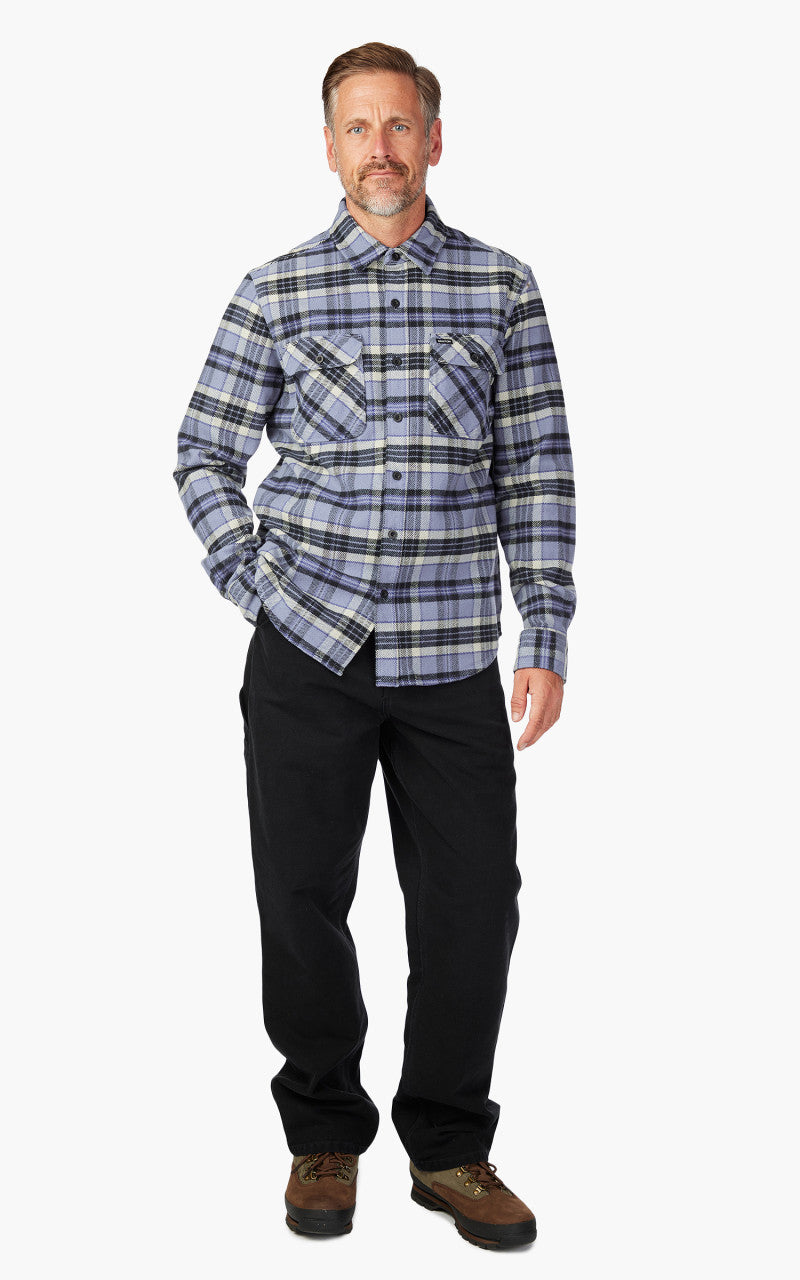 Brixton Bowery Heavy Weight L/S Flannel Flint Blue/Black/Mineral Grey