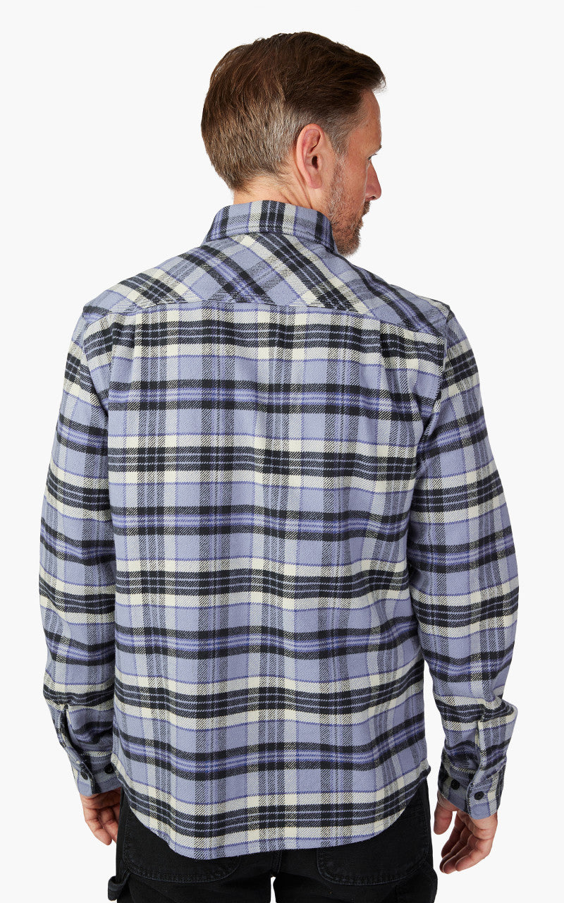 Brixton Bowery Heavy Weight L/S Flannel Flint Blue/Black/Mineral Grey