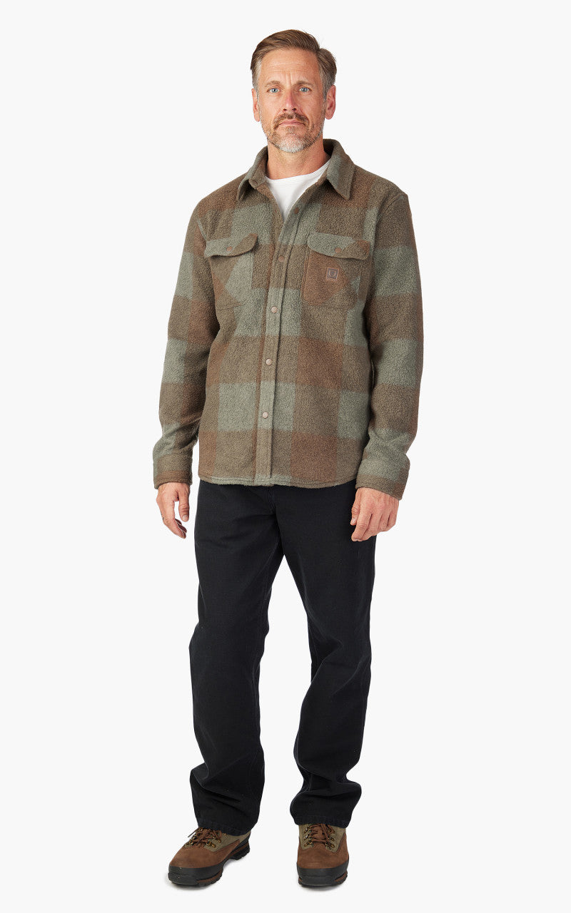 Brixton Bowery L/S Arctic Stretch Fleece Bison/Olive Surplus