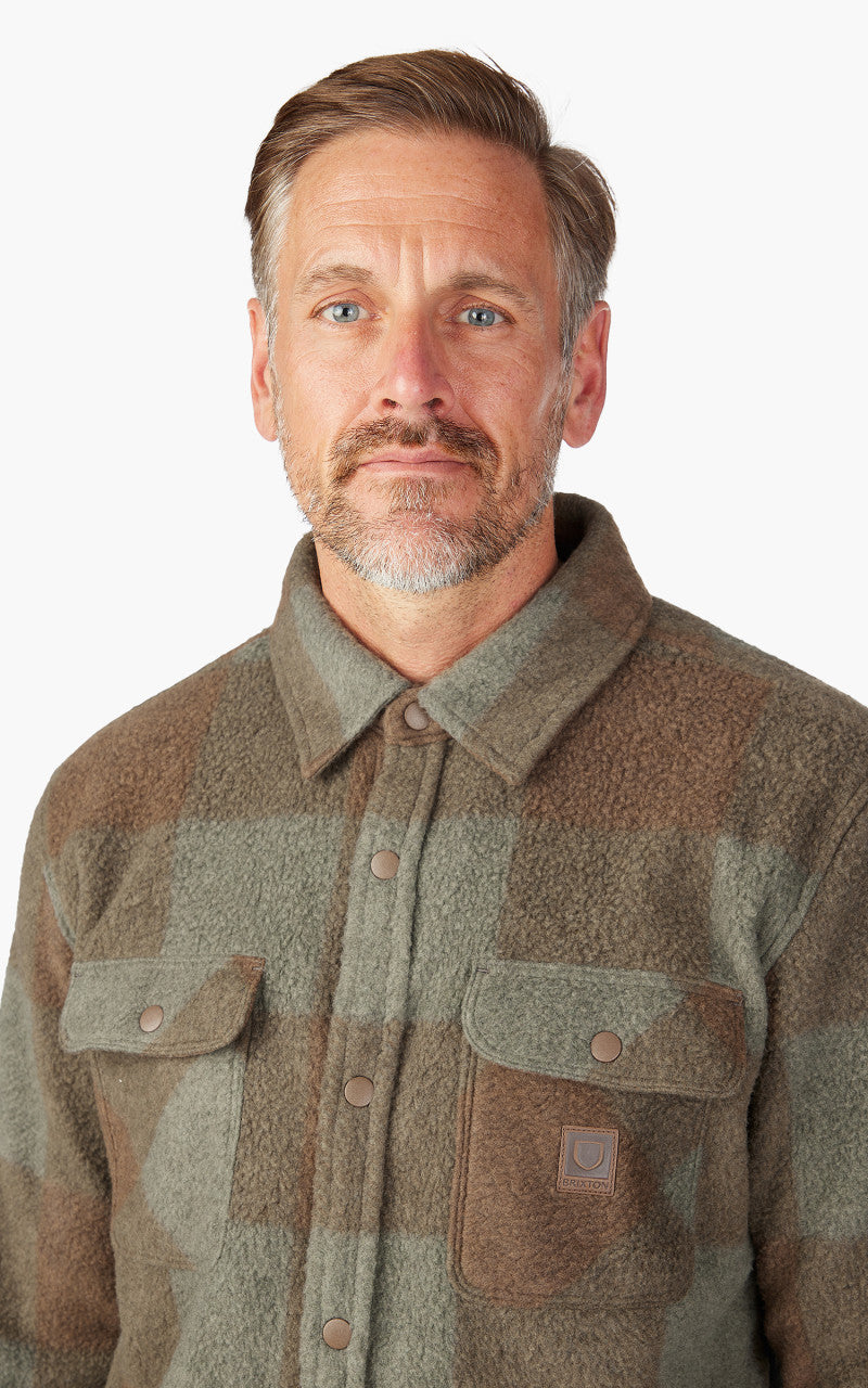 Brixton Bowery L/S Arctic Stretch Fleece Bison/Olive Surplus