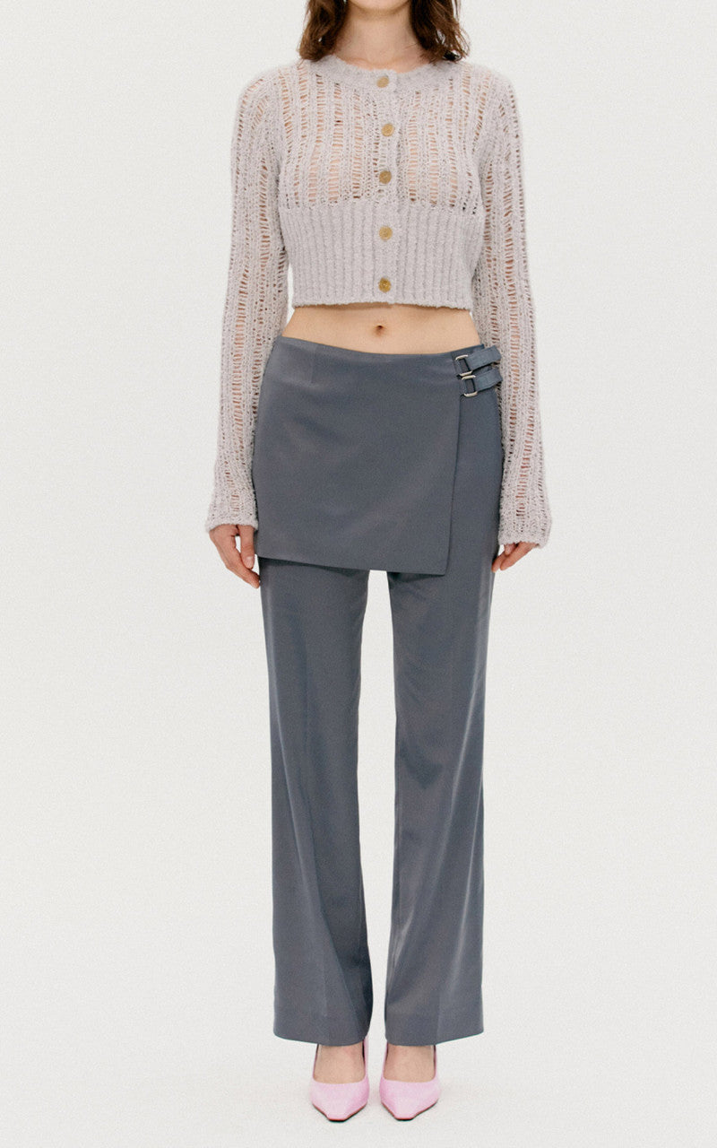 TheOpen Product Buckle Wrapped Pants Grey