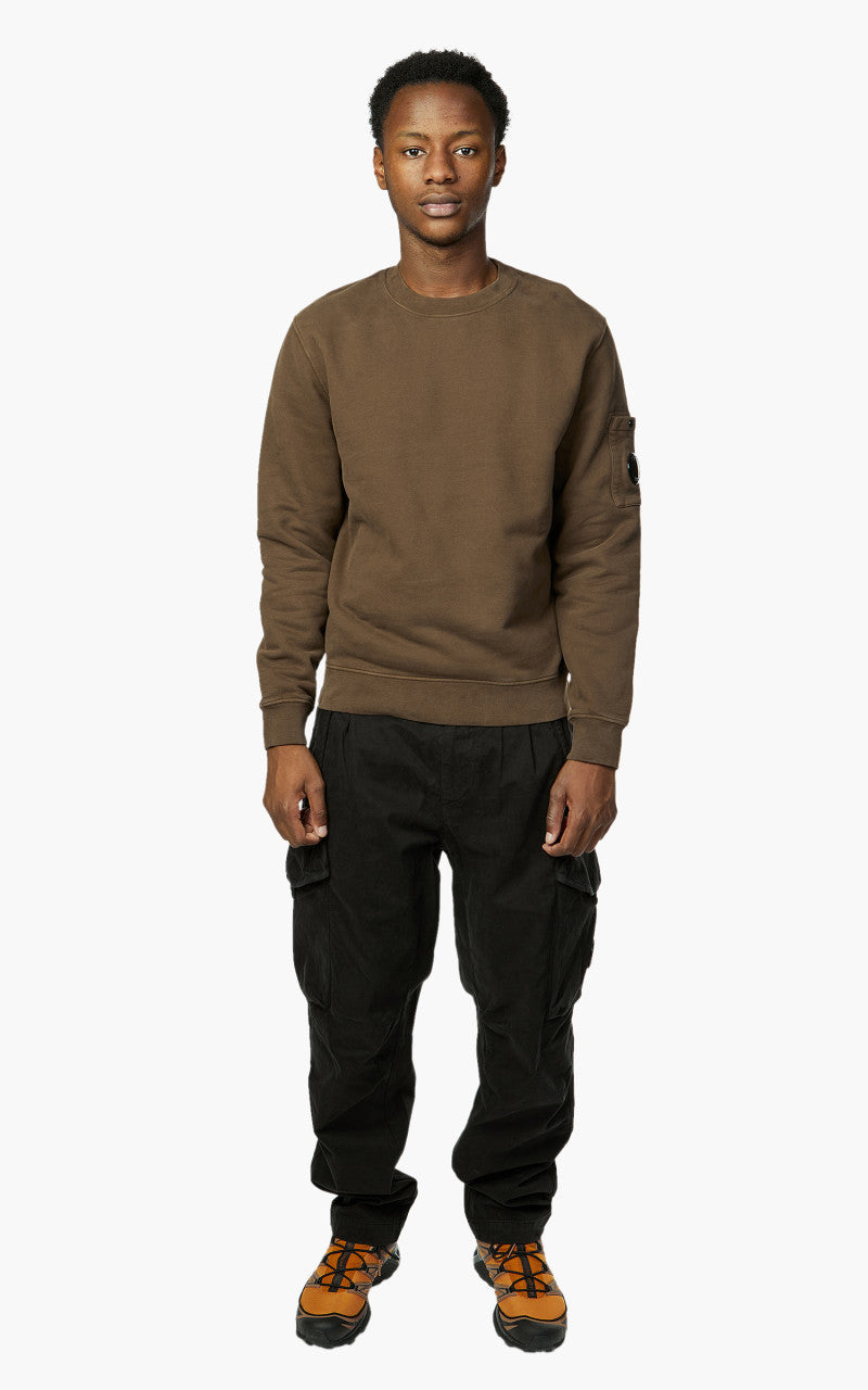 C.P. Company Diagonal Brushed & Emerized Diagonal Fleece Sweatshirt Ivy Green