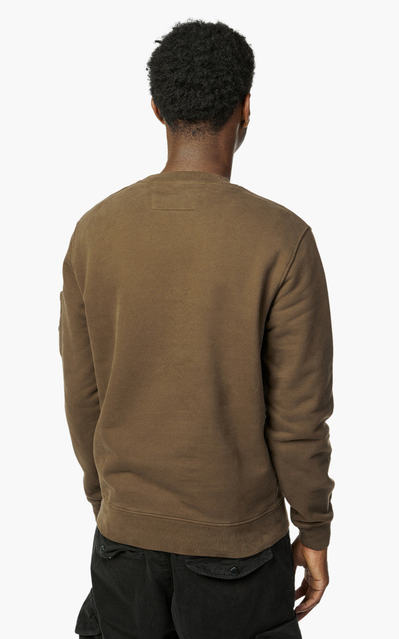 C.P. Company Diagonal Brushed & Emerized Diagonal Fleece Sweatshirt Ivy Green